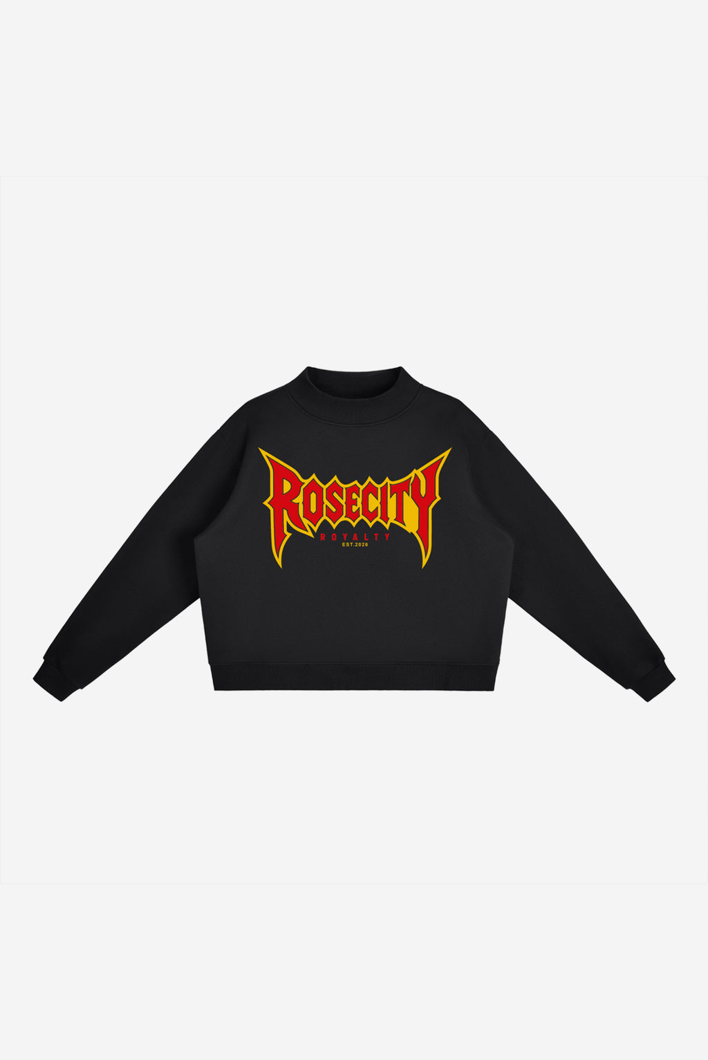 RC Concert - Essential Fleece Mock-Neck Crew Sweatshirt (Black)