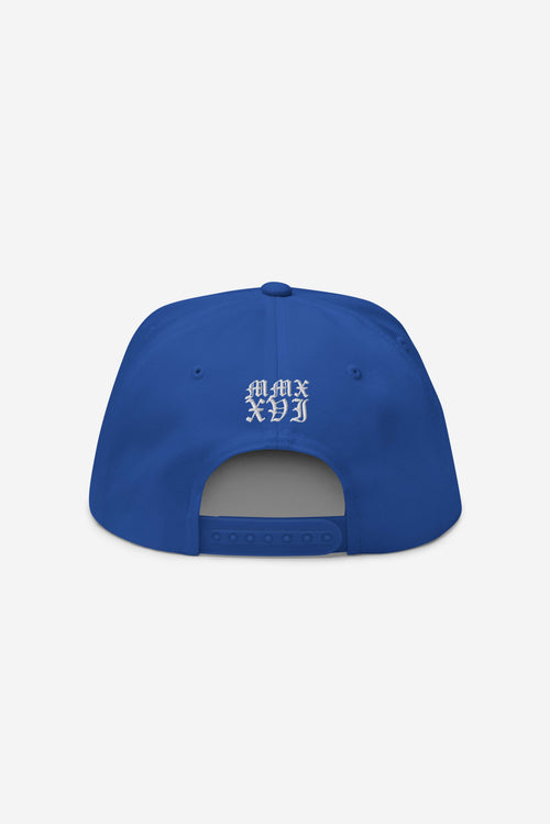 Rose-City - Logo - A Frame Flat Bill Cap (Blue)