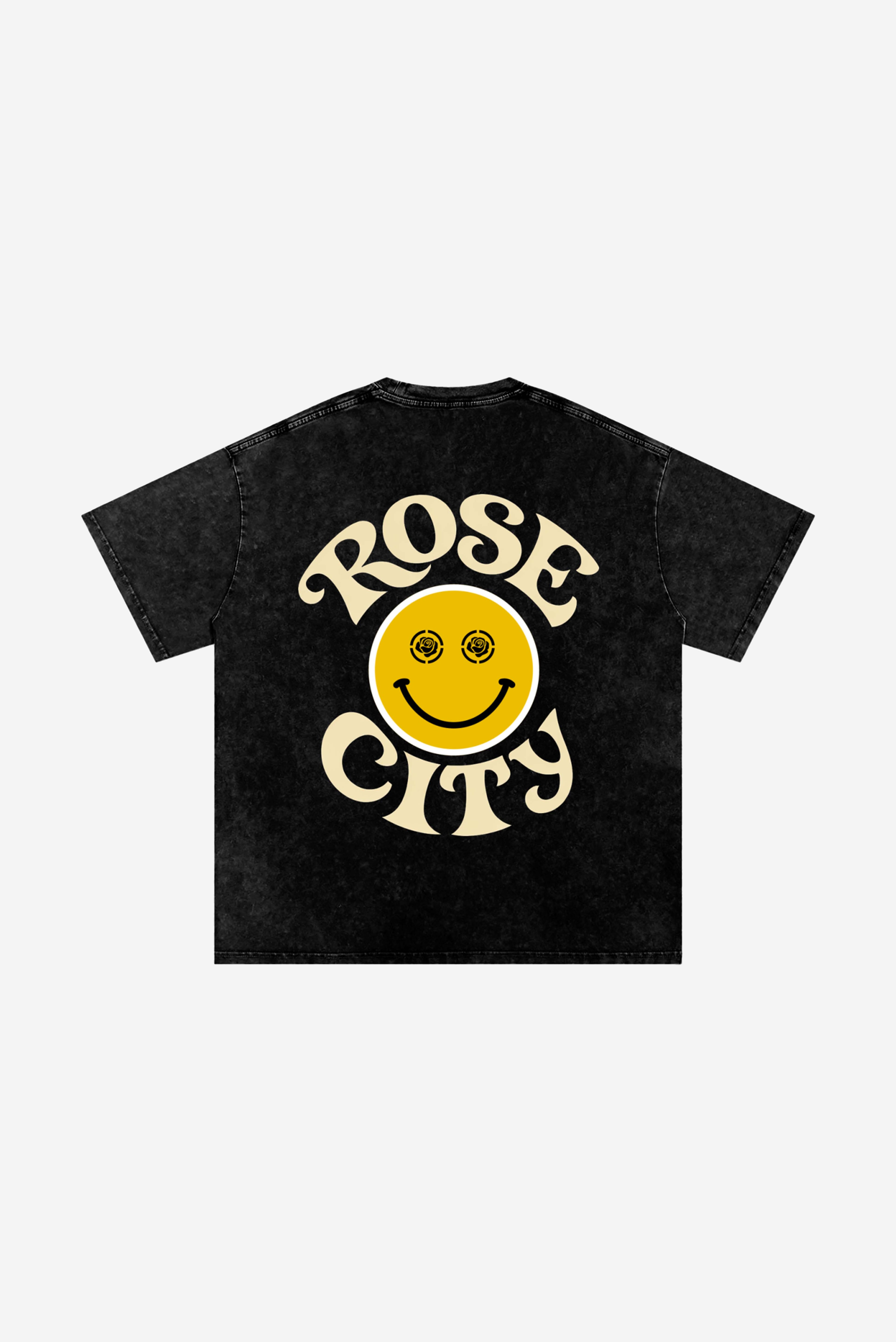Rose-City Smile - Snow Washed T-Shirt (Black)