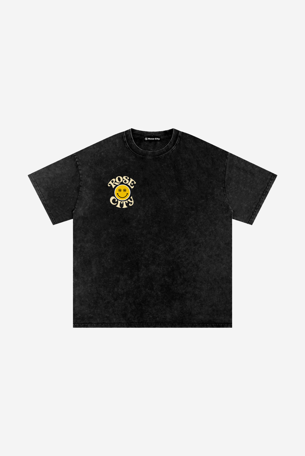 Rose-City Smile - Snow Washed T-Shirt (Black)