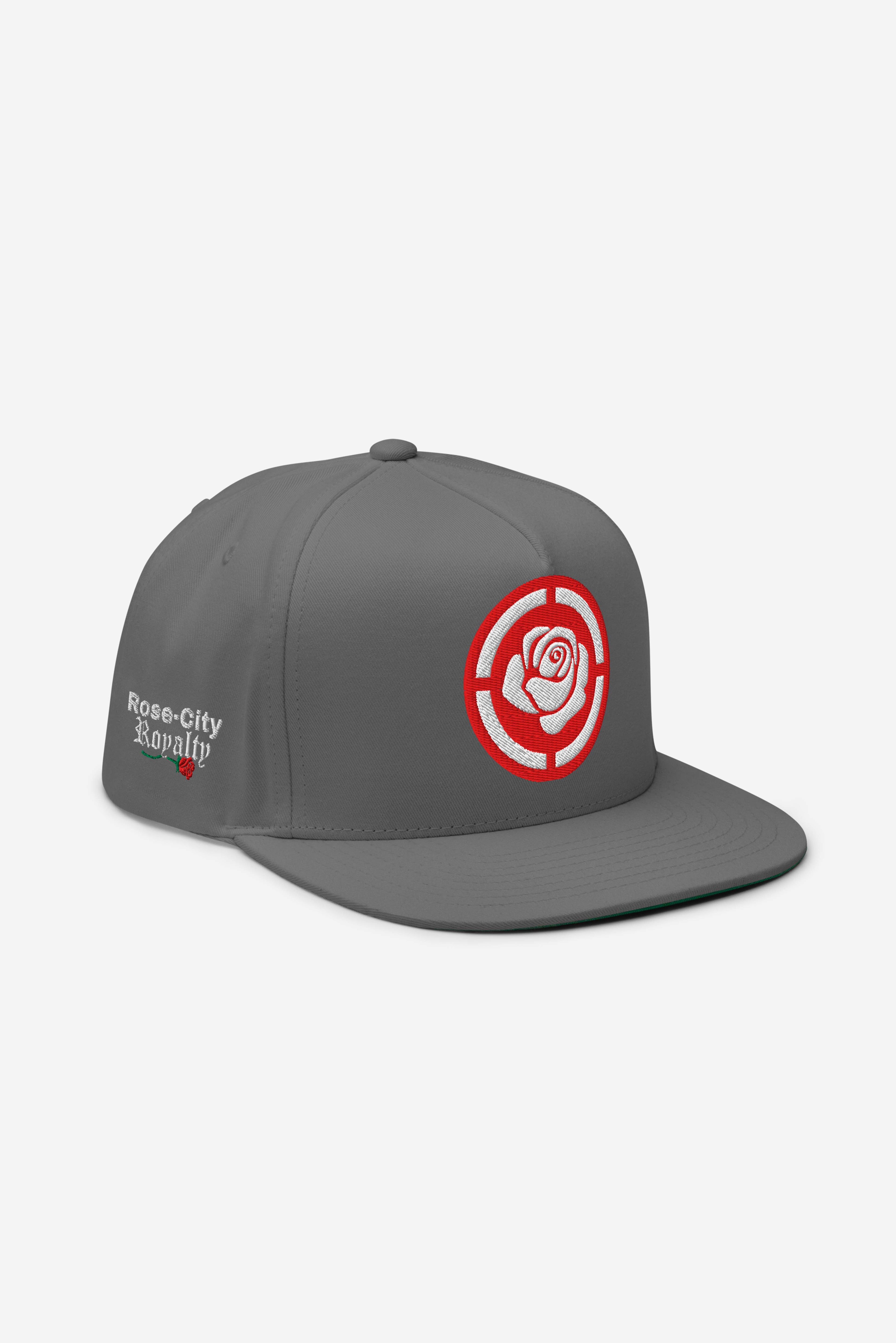 Rose-City - Logo - A Frame Flat Bill Cap (Grey)