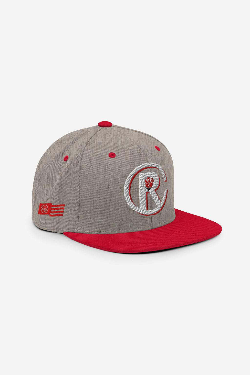RC Emblem - Snapback Hat (Heather Grey/Red)
