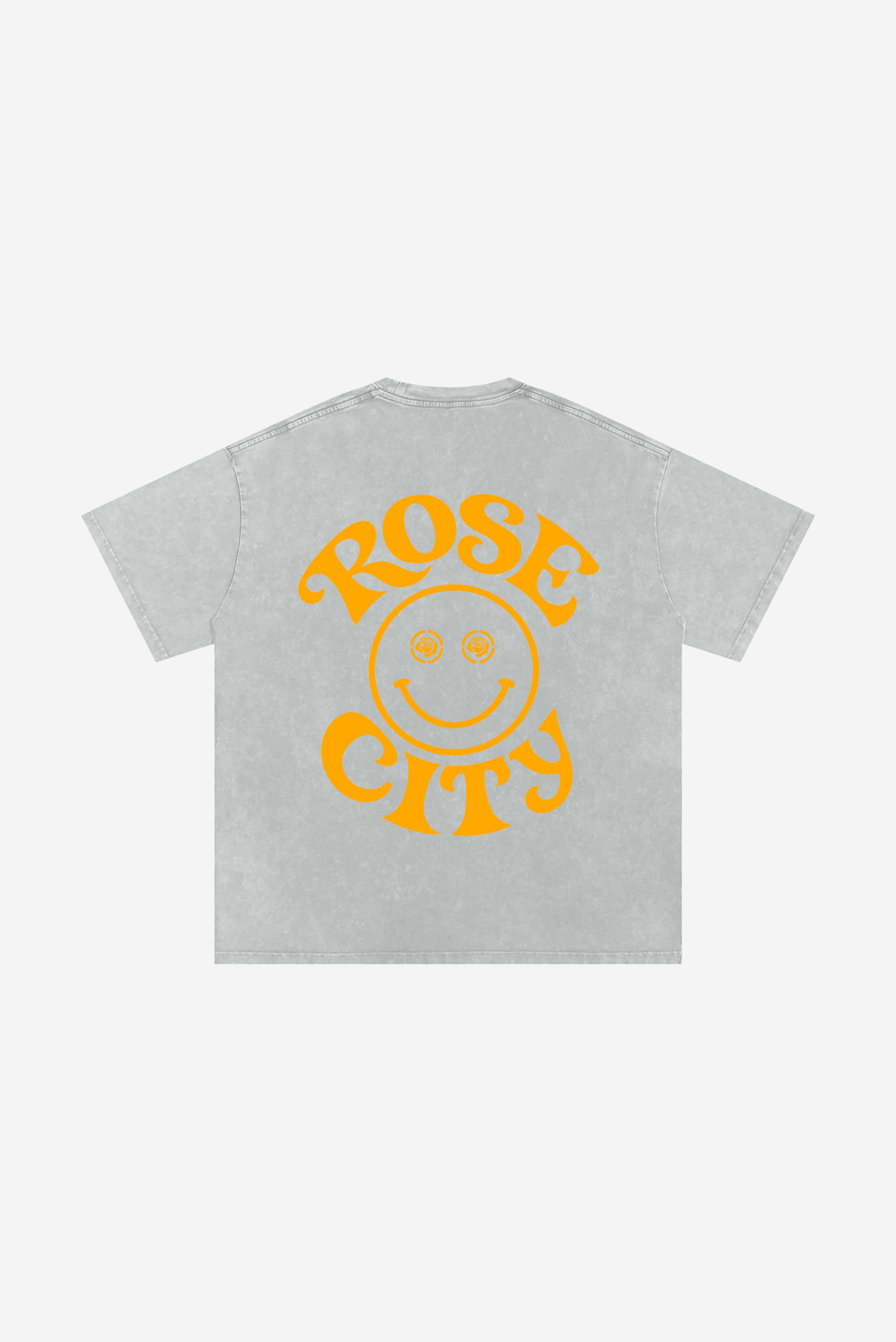 Rose-City Smile - Snow Washed T-Shirt (Grey)