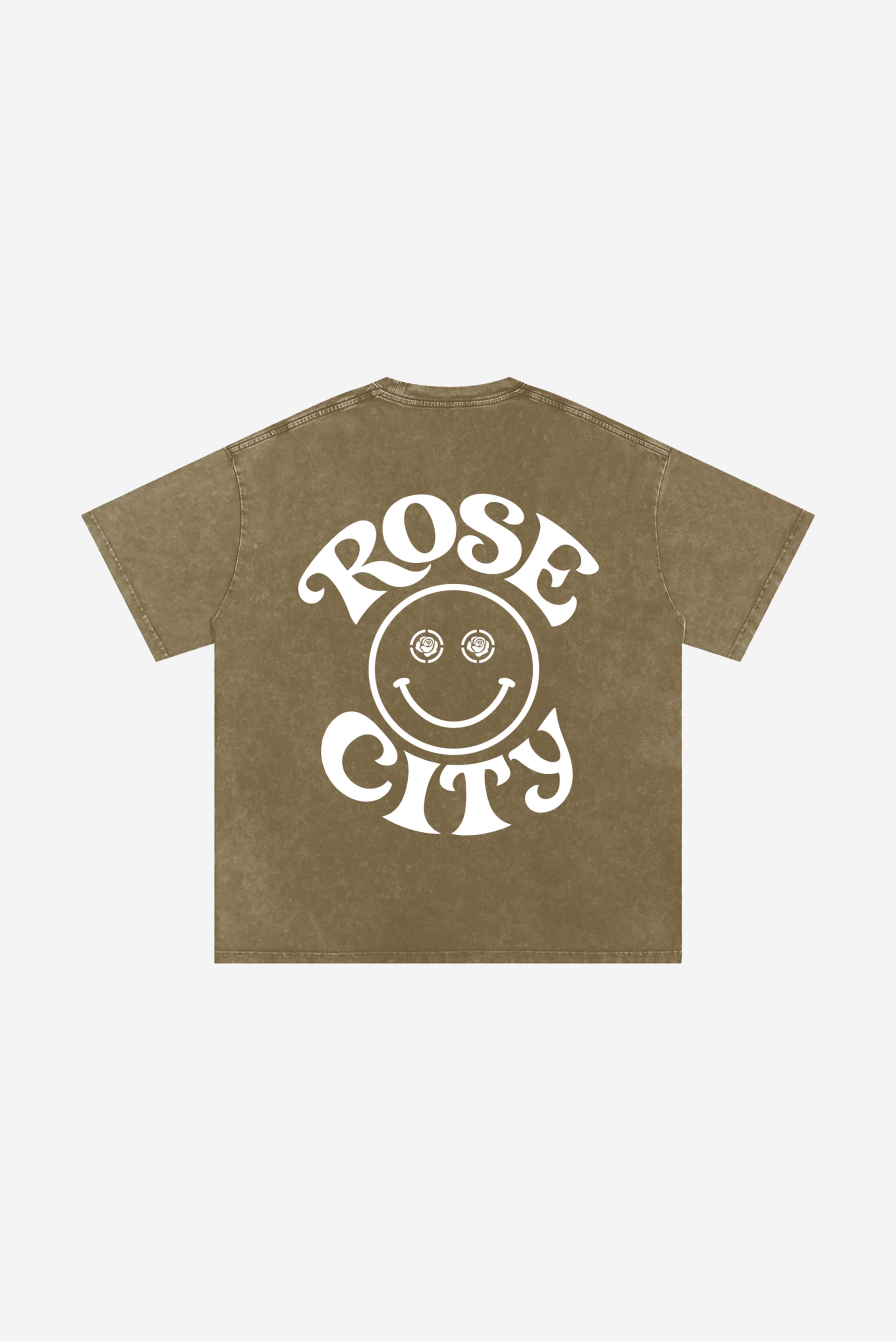 Rose-City Smile - Snow Washed T-Shirt (Green)