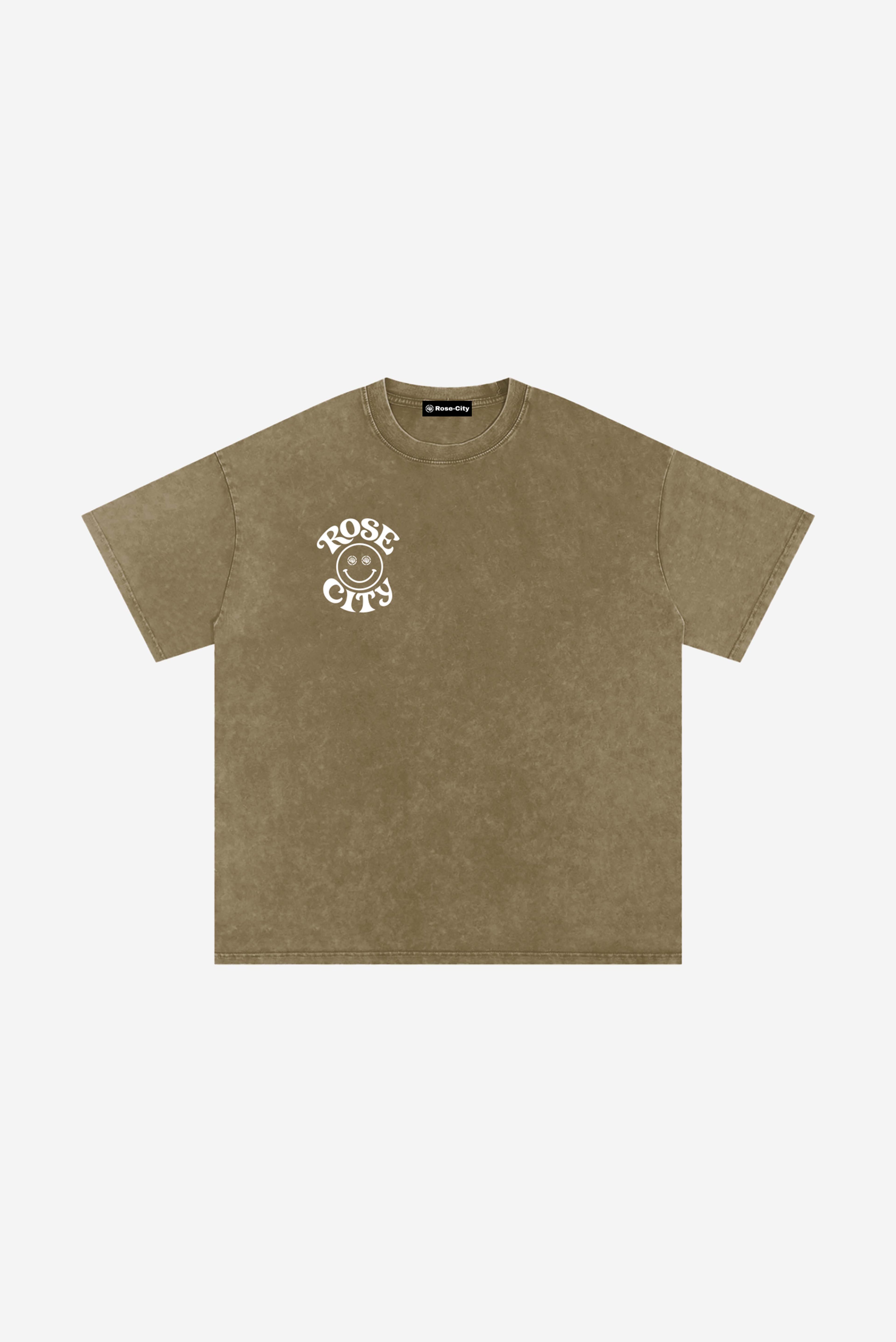 Rose-City Smile - Snow Washed T-Shirt (Green)