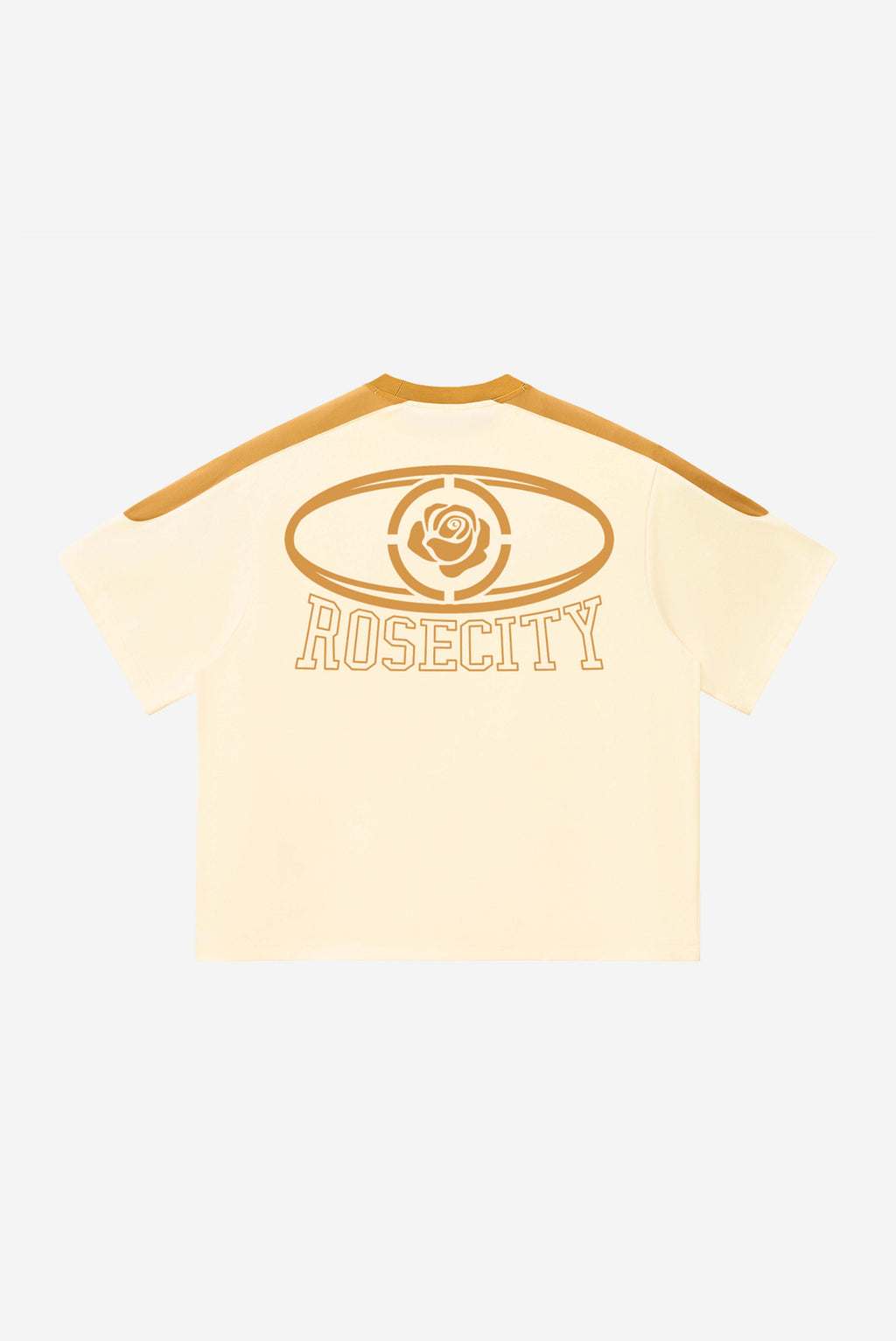Rose-City Worldwide - Color Block Oversized T-Shirt (Tan/Cream)