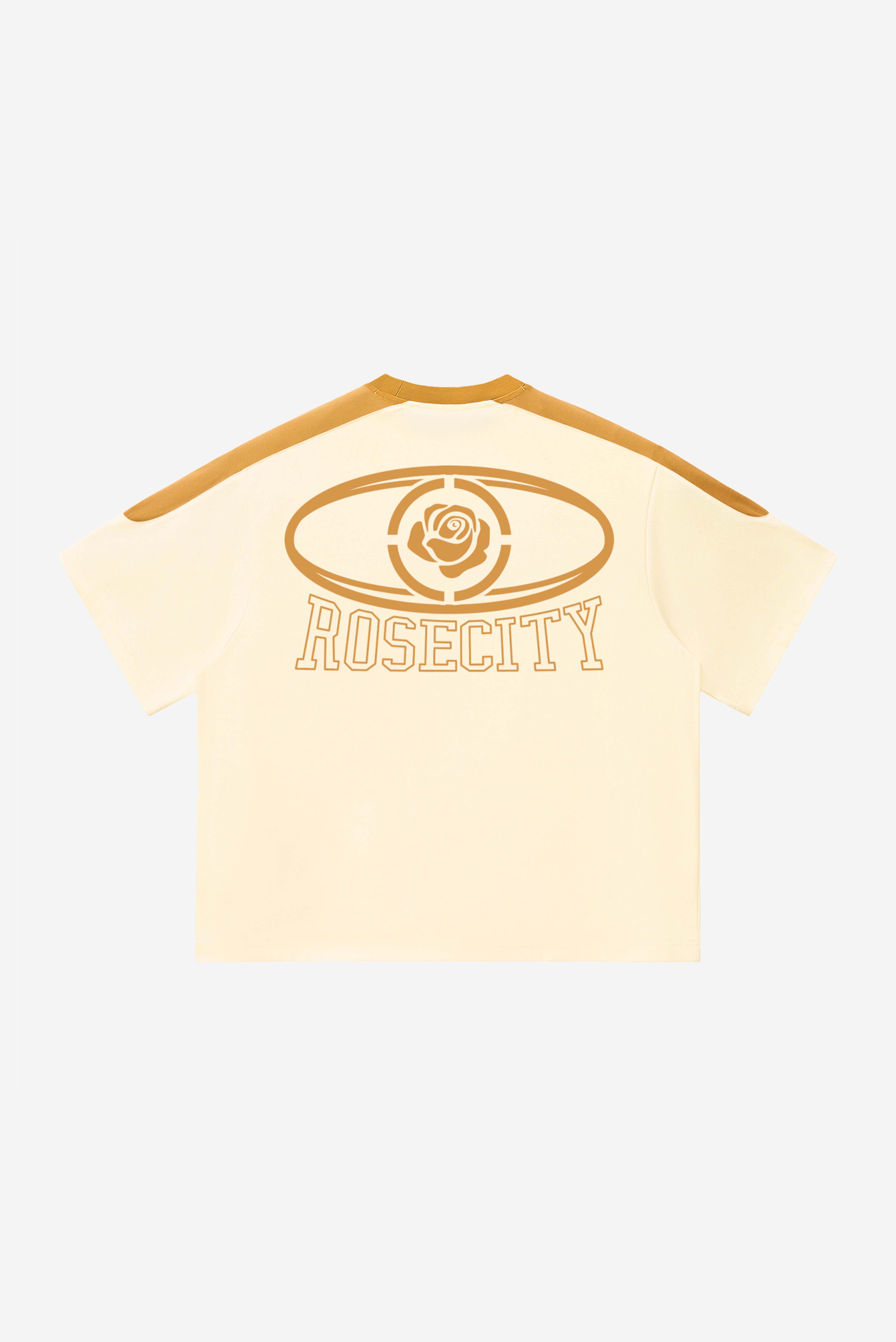 Rose-City Worldwide - Color Block Oversized T-Shirt (Tan/Cream)