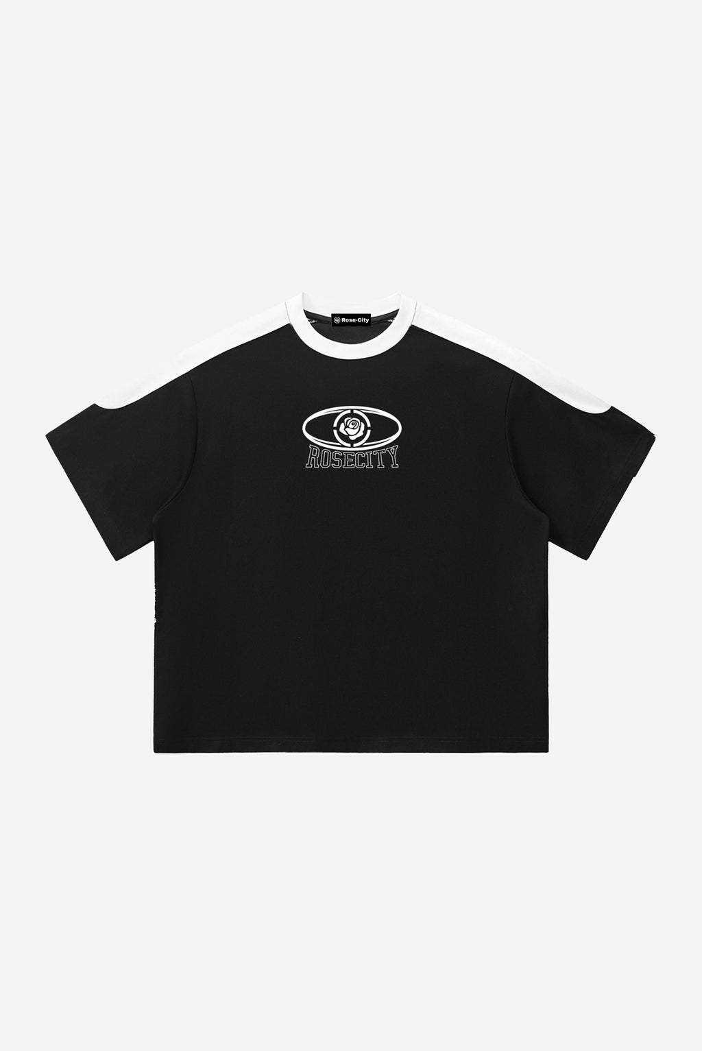 Rose-City Worldwide - Color Block Oversized T-Shirt (White/Black)