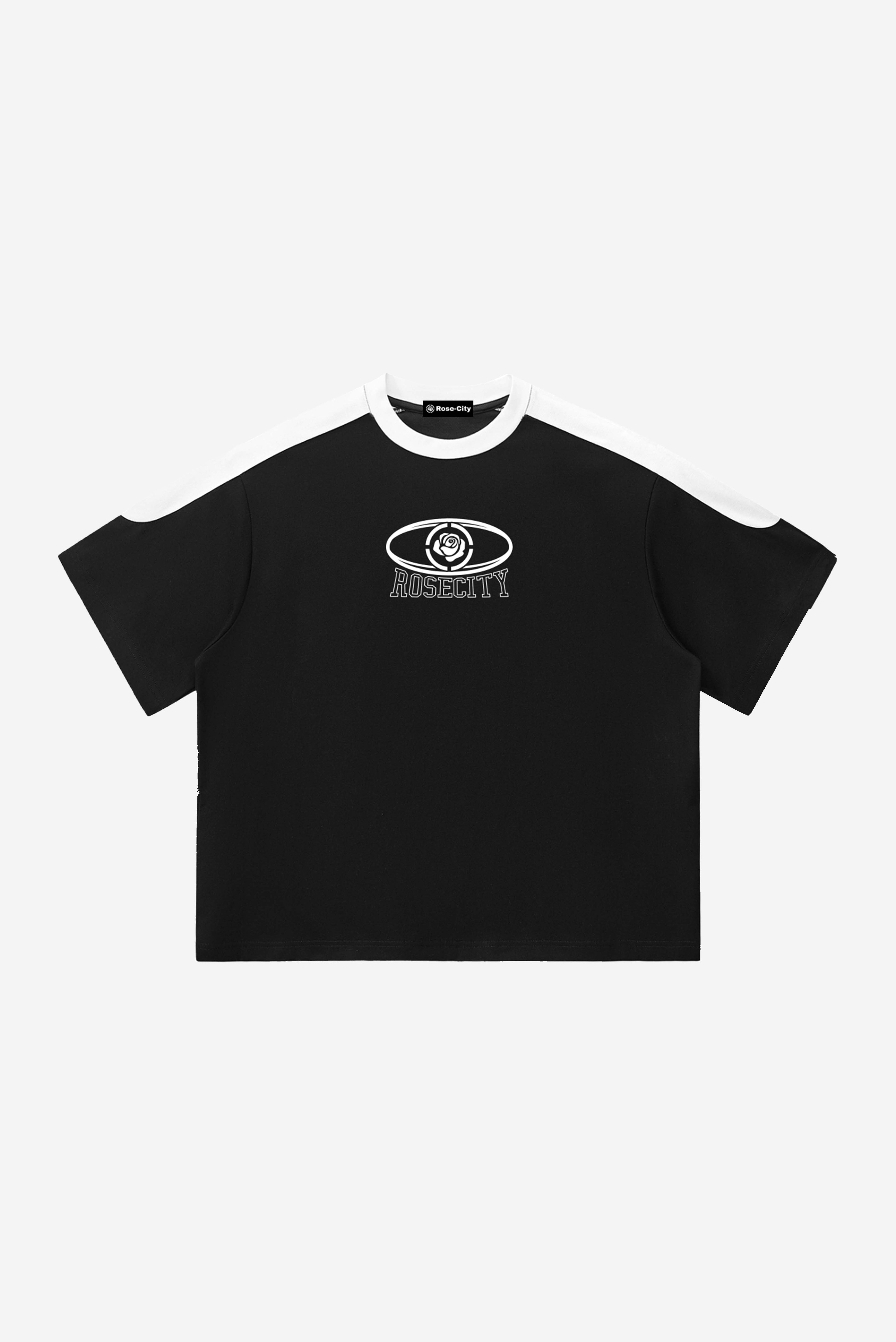 Rose-City Worldwide - Color Block Oversized T-Shirt (White/Black)