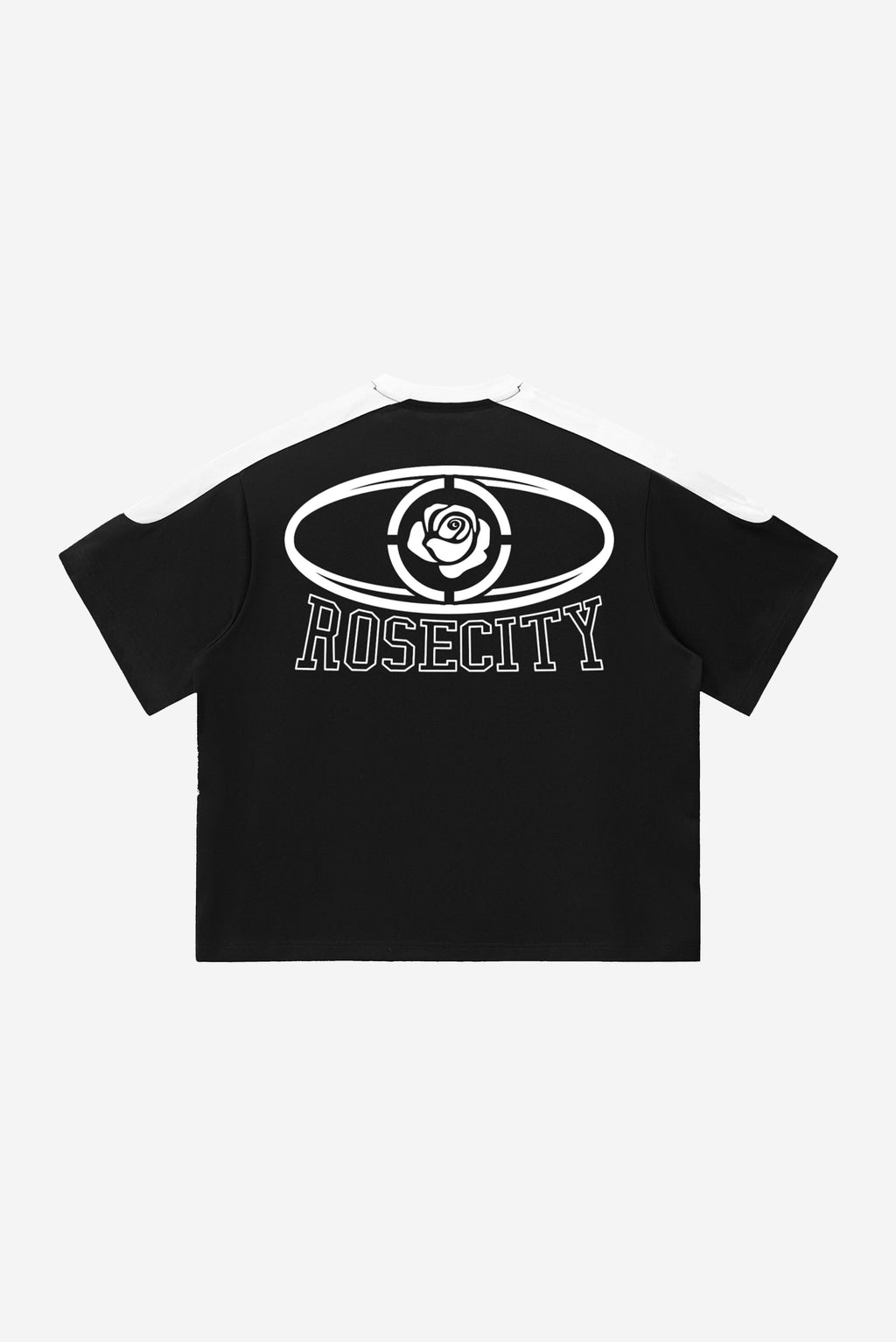 Rose-City Worldwide - Color Block Oversized T-Shirt (White/Black)