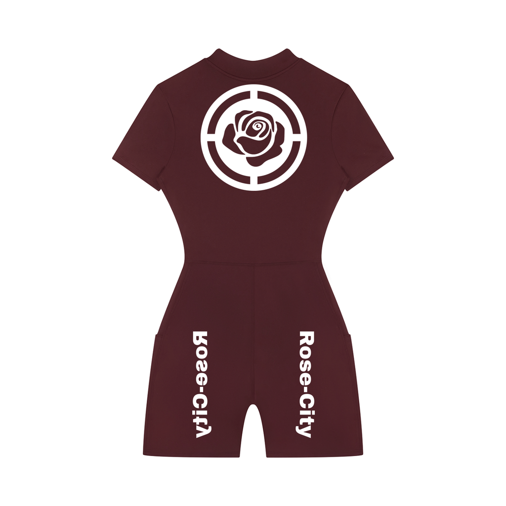 Women's Quarter-Zip Short Sleeve Romper