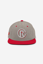 RC Emblem - Snapback Hat (Heather Grey/Red)