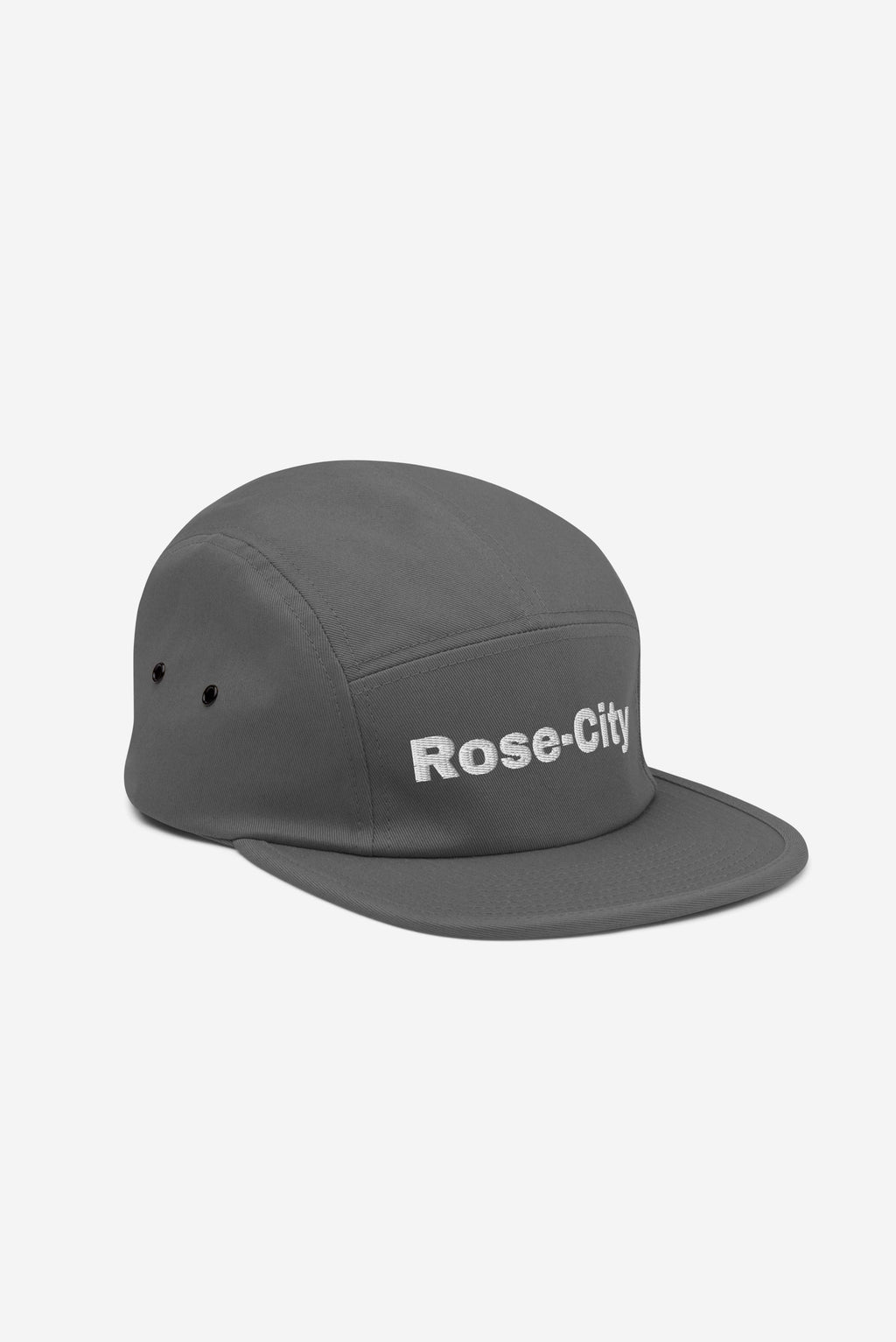 Rose City Text Logo - Five Panel Cap (Grey)