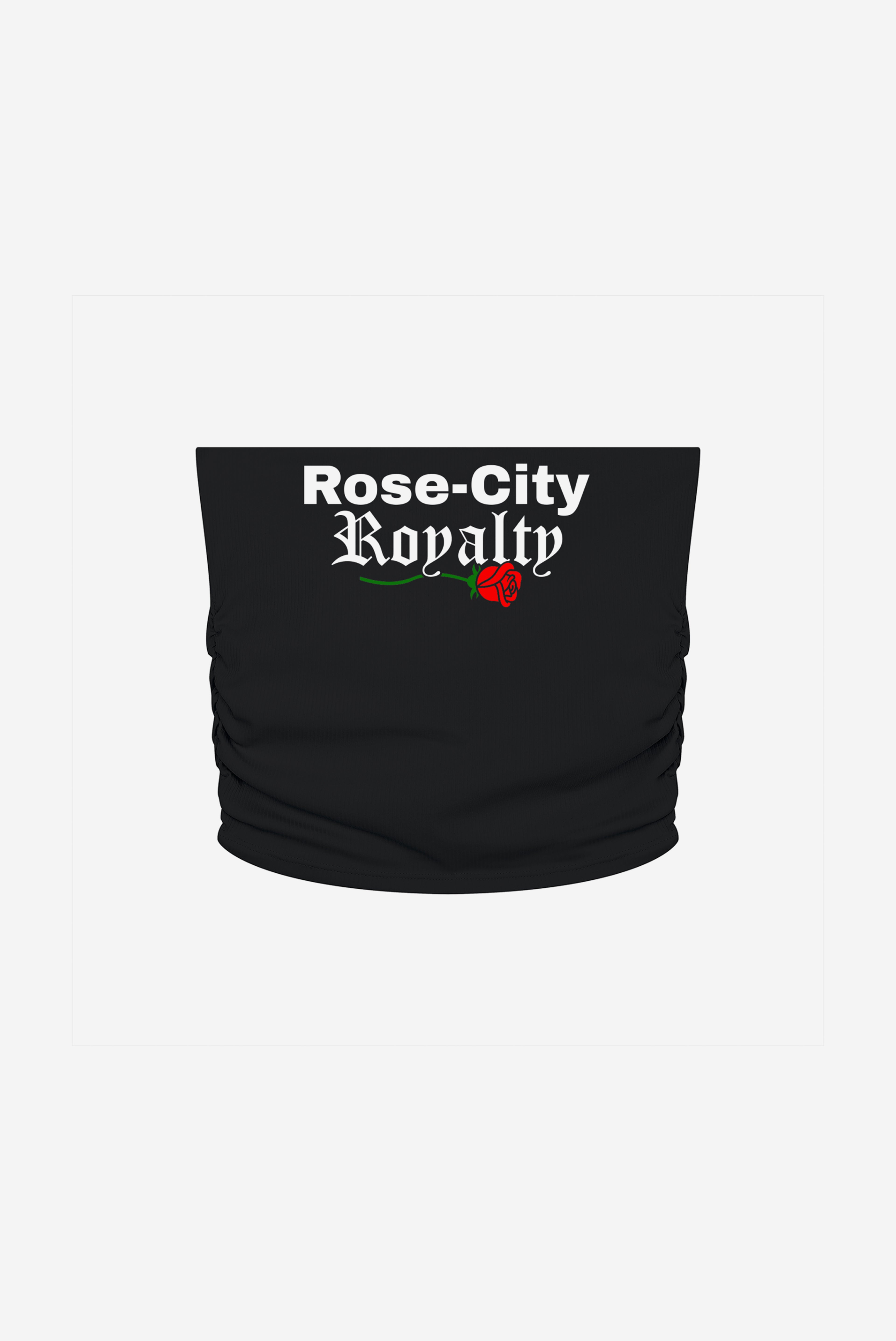 Rose City - Women’s Ruched Cropped Tube Top (Black)