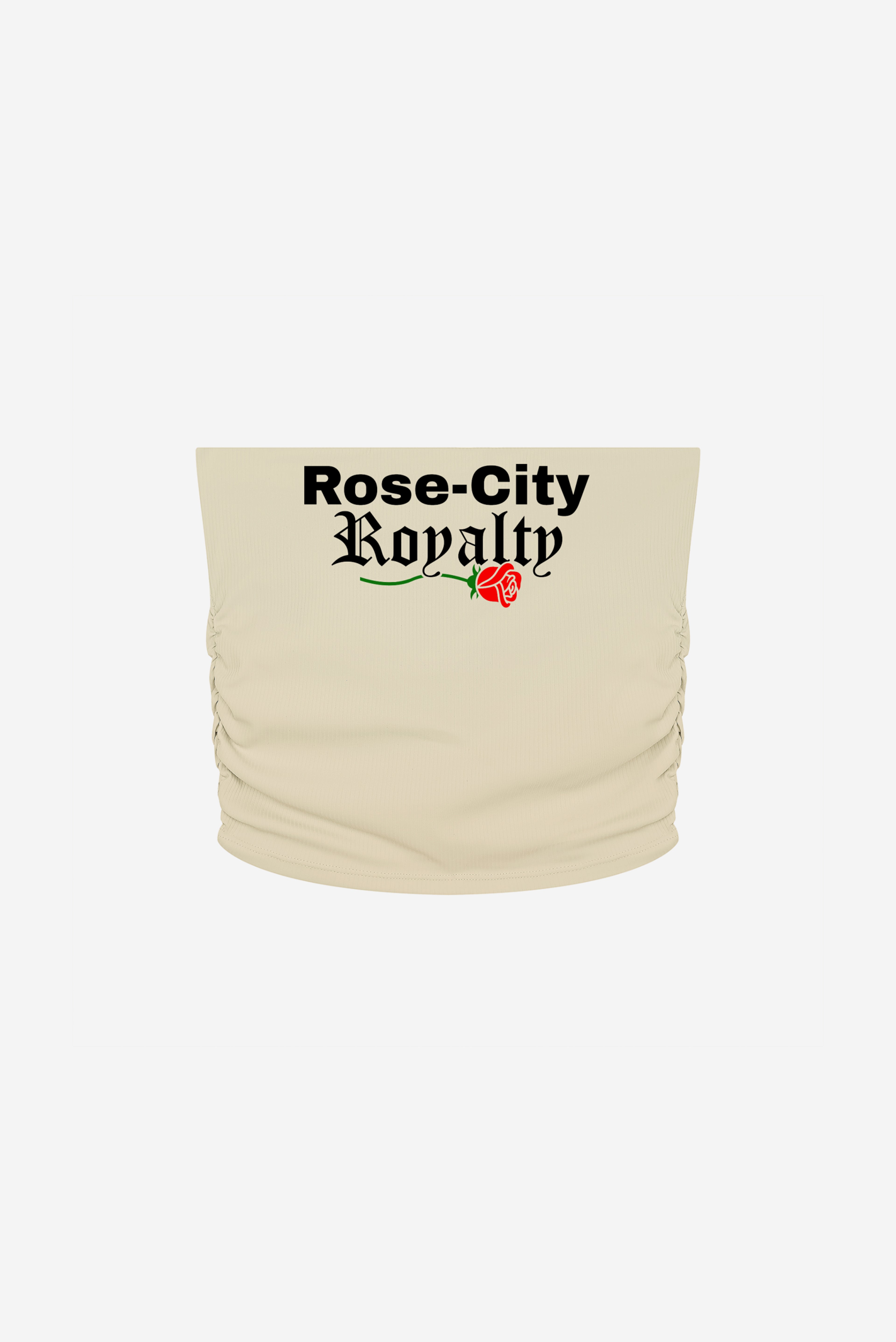 Rose City - Women’s Ruched Cropped Tube Top (Cream)