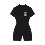 Women's Quarter-Zip Short Sleeve Romper
