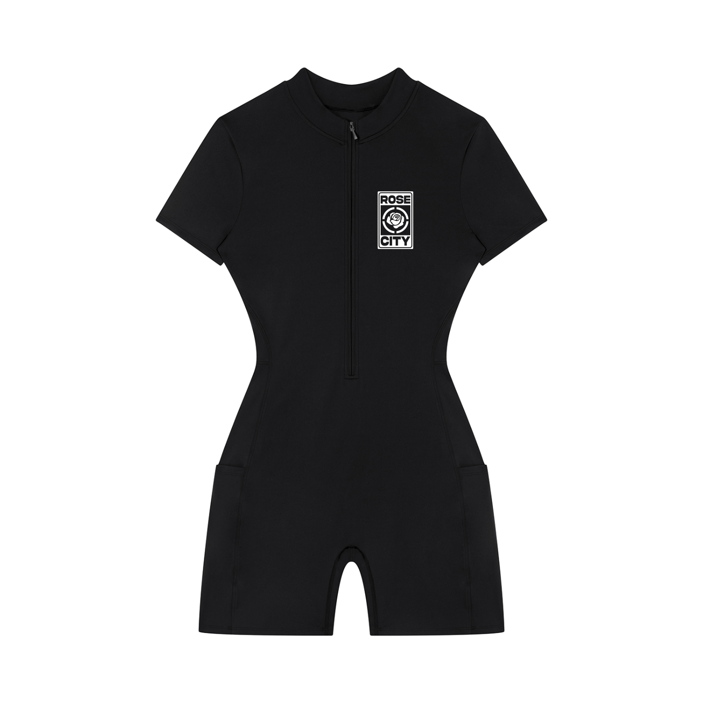 Women's Quarter-Zip Short Sleeve Romper