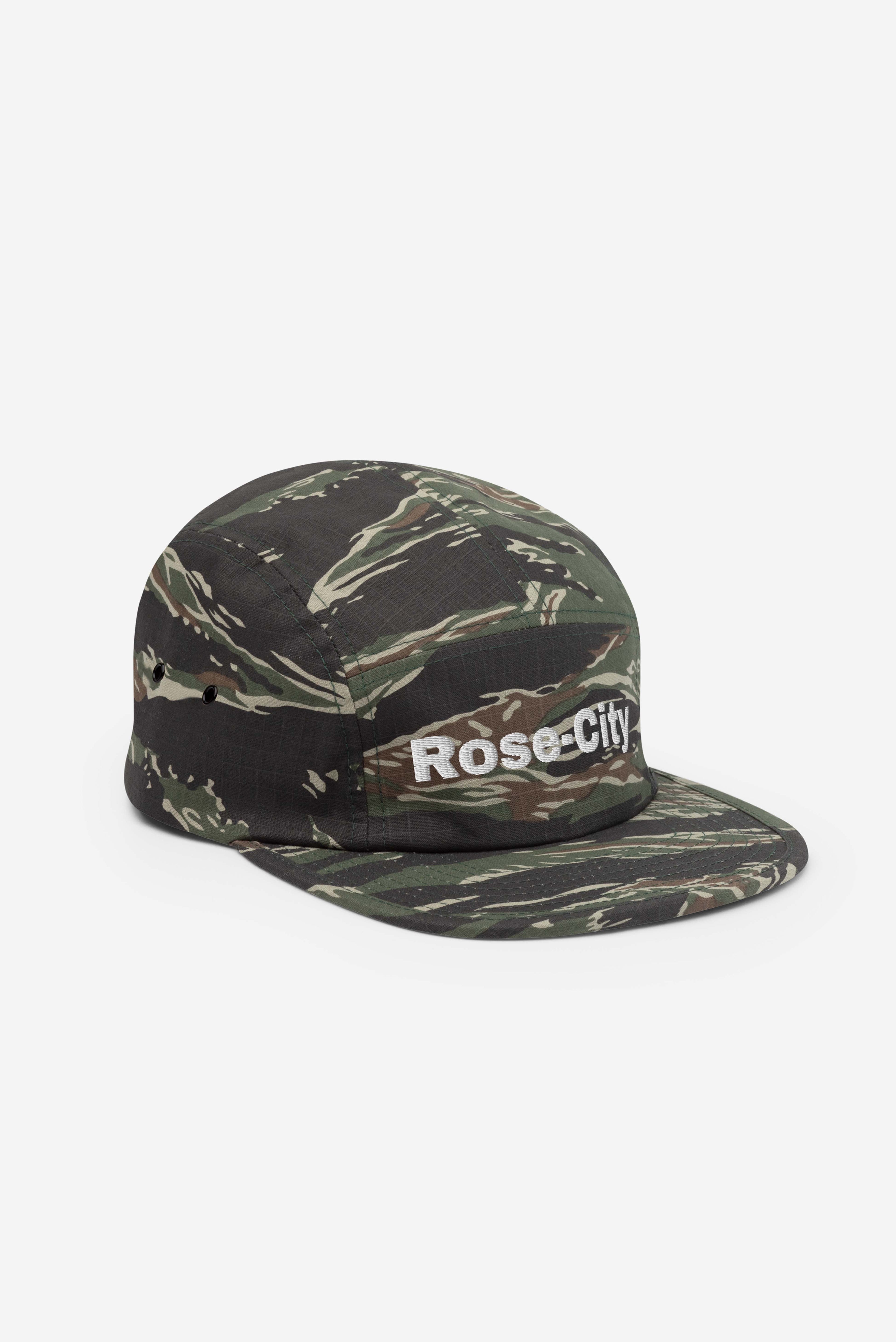Rose City Text Logo - Five Panel Cap (Tiger-Camo)