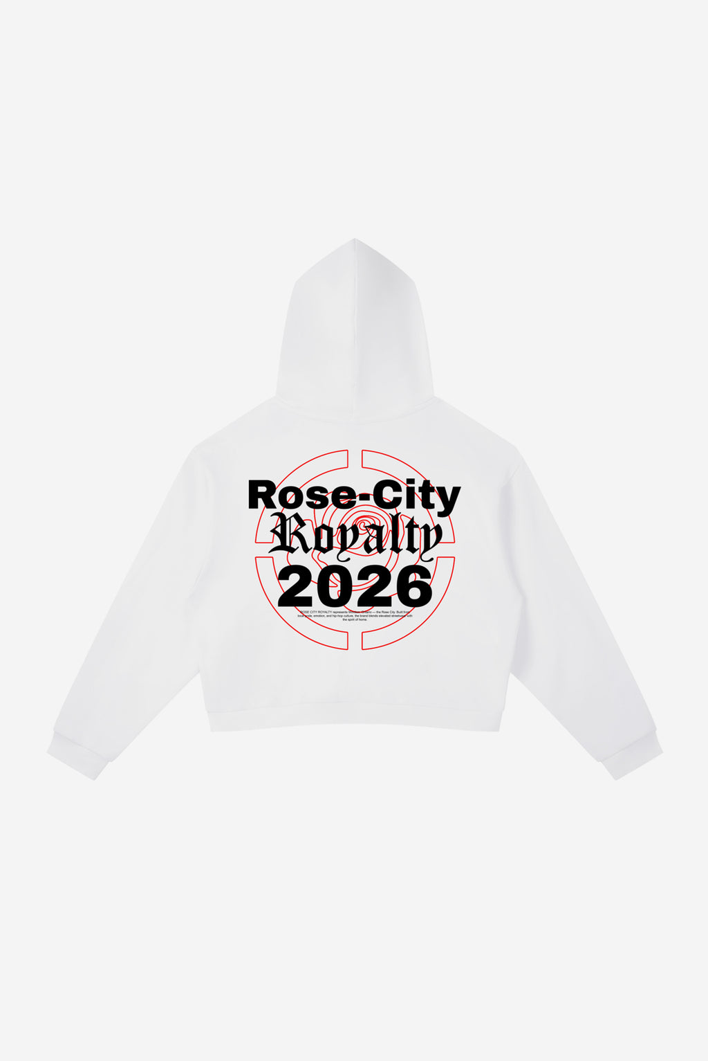 Rose City - Contrast Side Stripe Cropped Hoodie (White)