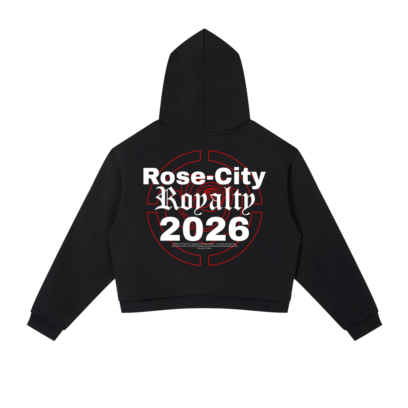 Contrast Side Stripe Cropped Hoodie