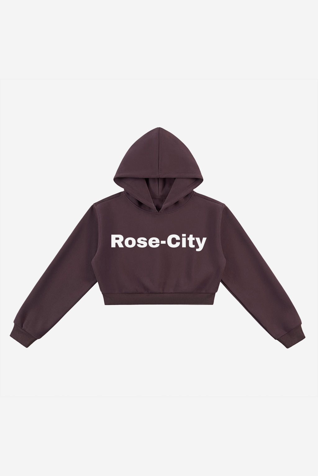 Rose City - Women's Essential Cropped Fleece Hoodie (Burgendy)