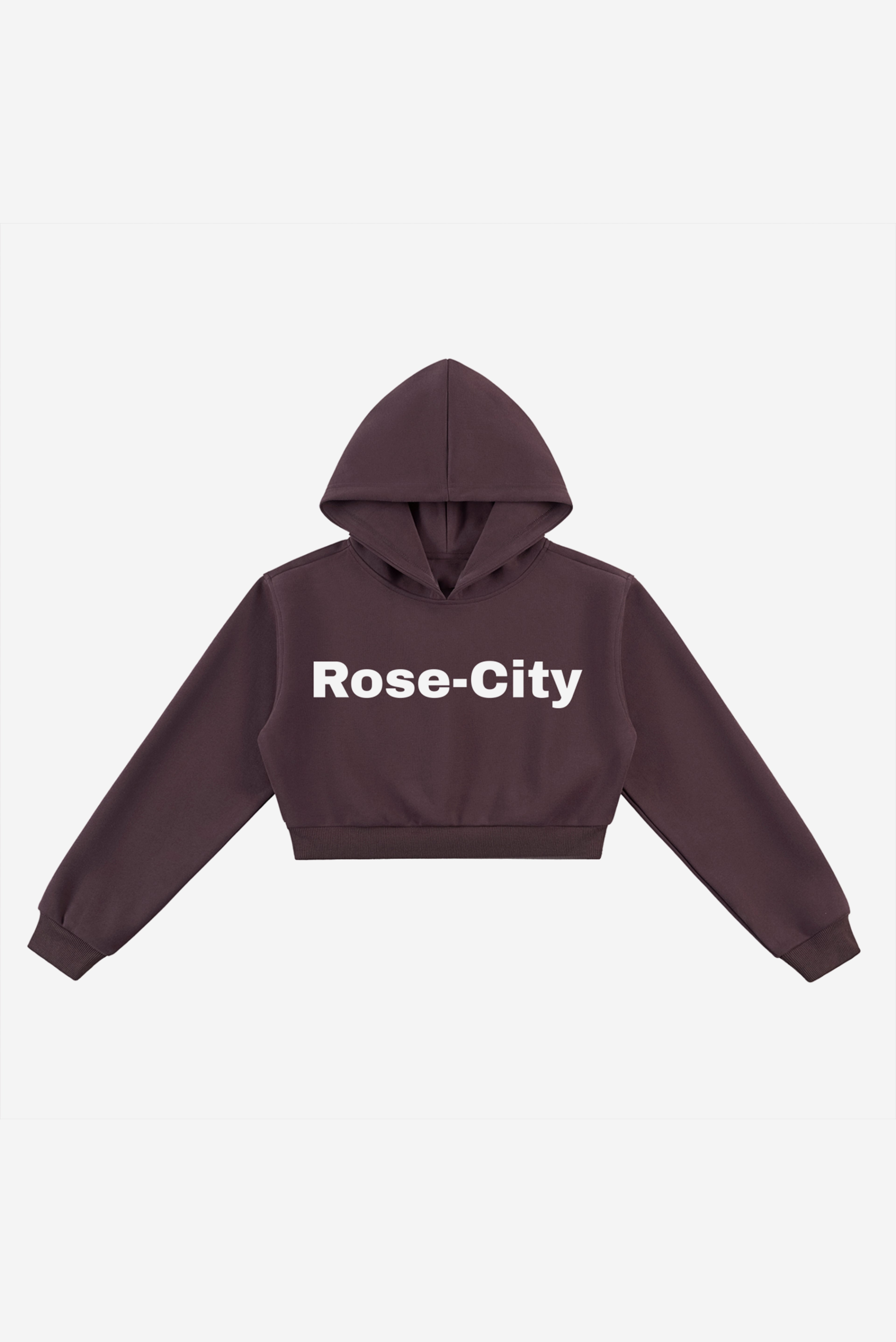 Rose City - Women's Essential Cropped Fleece Hoodie (Burgendy)