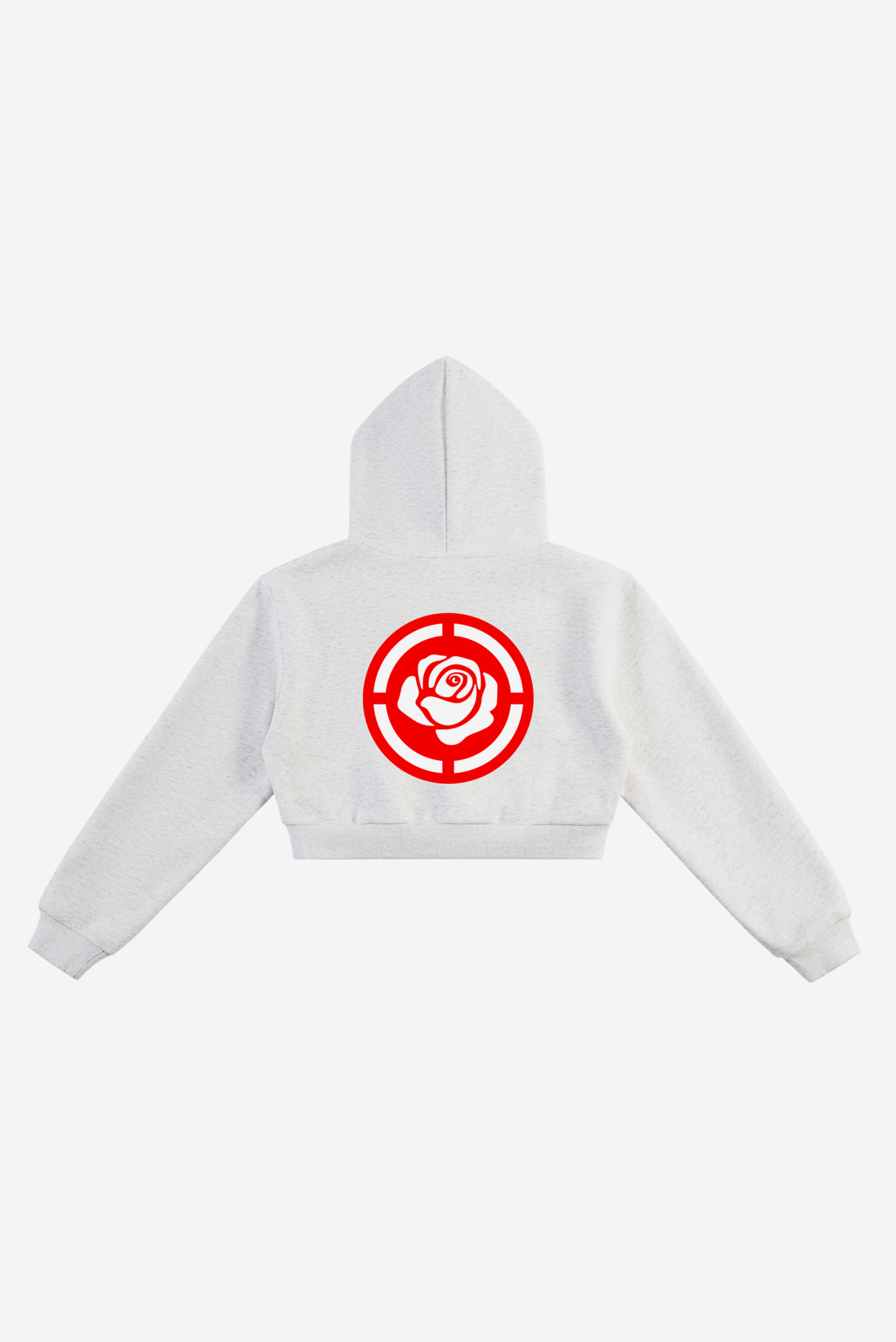 Rose City - Women's Essential Cropped Fleece Hoodie (Heather Grey)