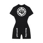 Women's Quarter-Zip Short Sleeve Romper
