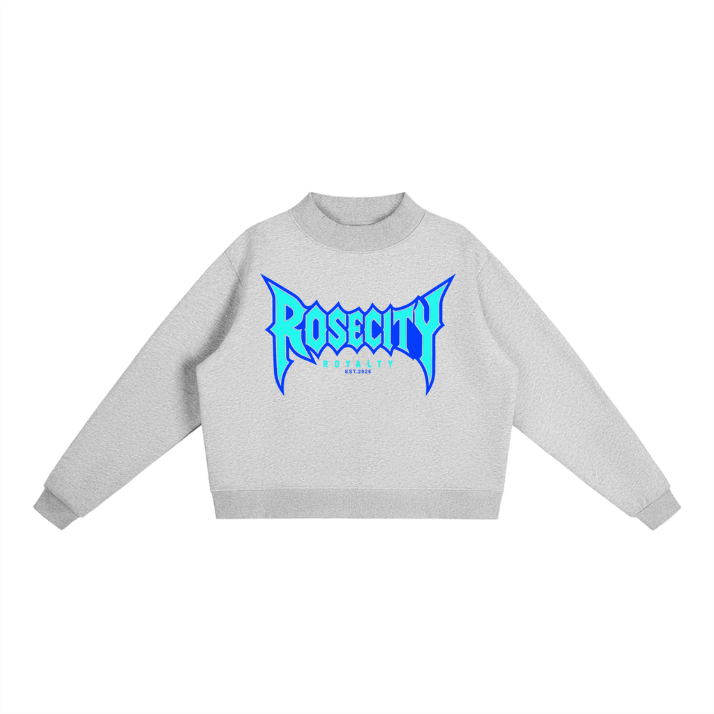 Essential Fleece Mock-Neck Crew Sweatshirt