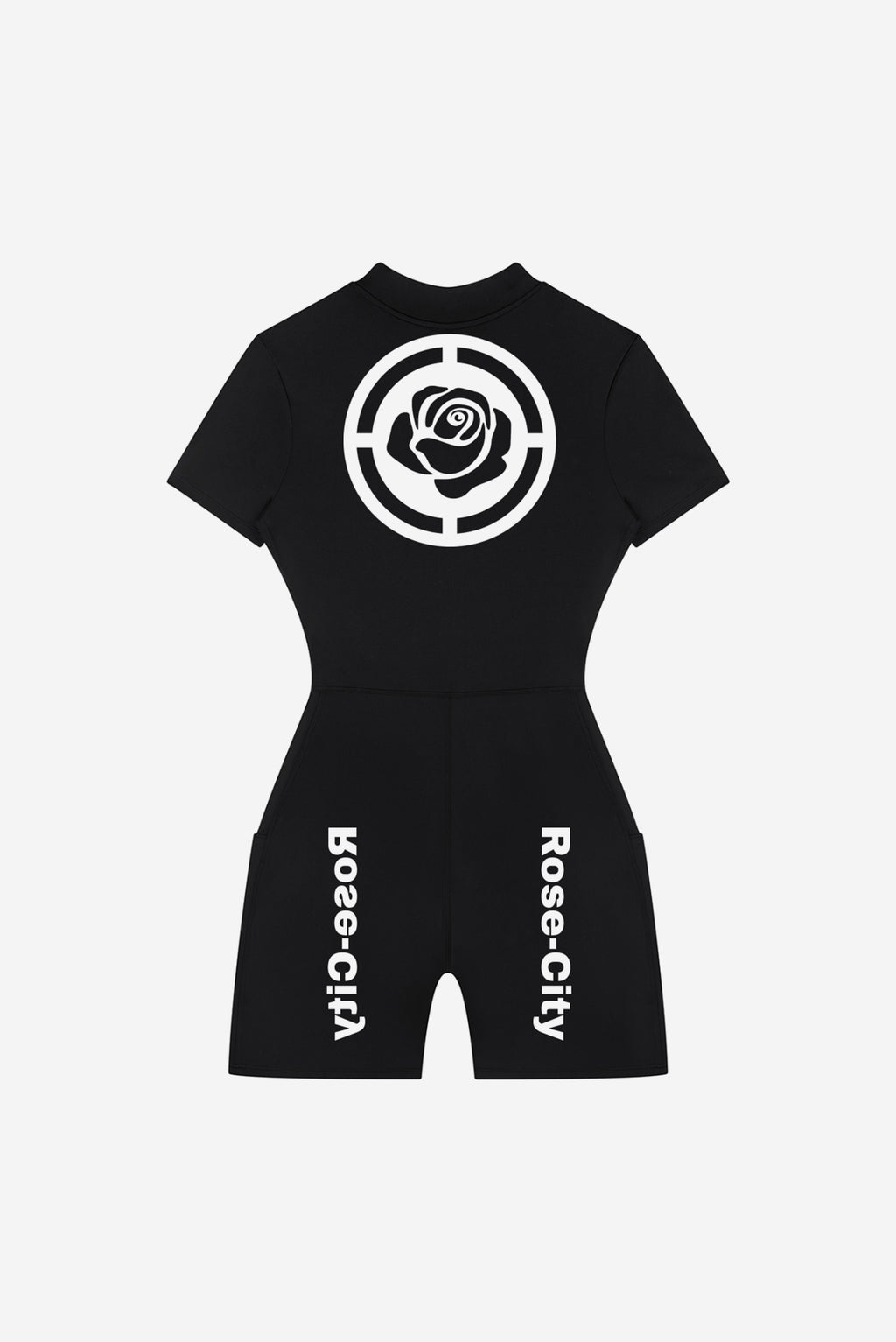 Rose City - Women's Performance Zip Romper (Black)