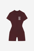 Rose City - Women's Performance Zip Romper (Burgendy)