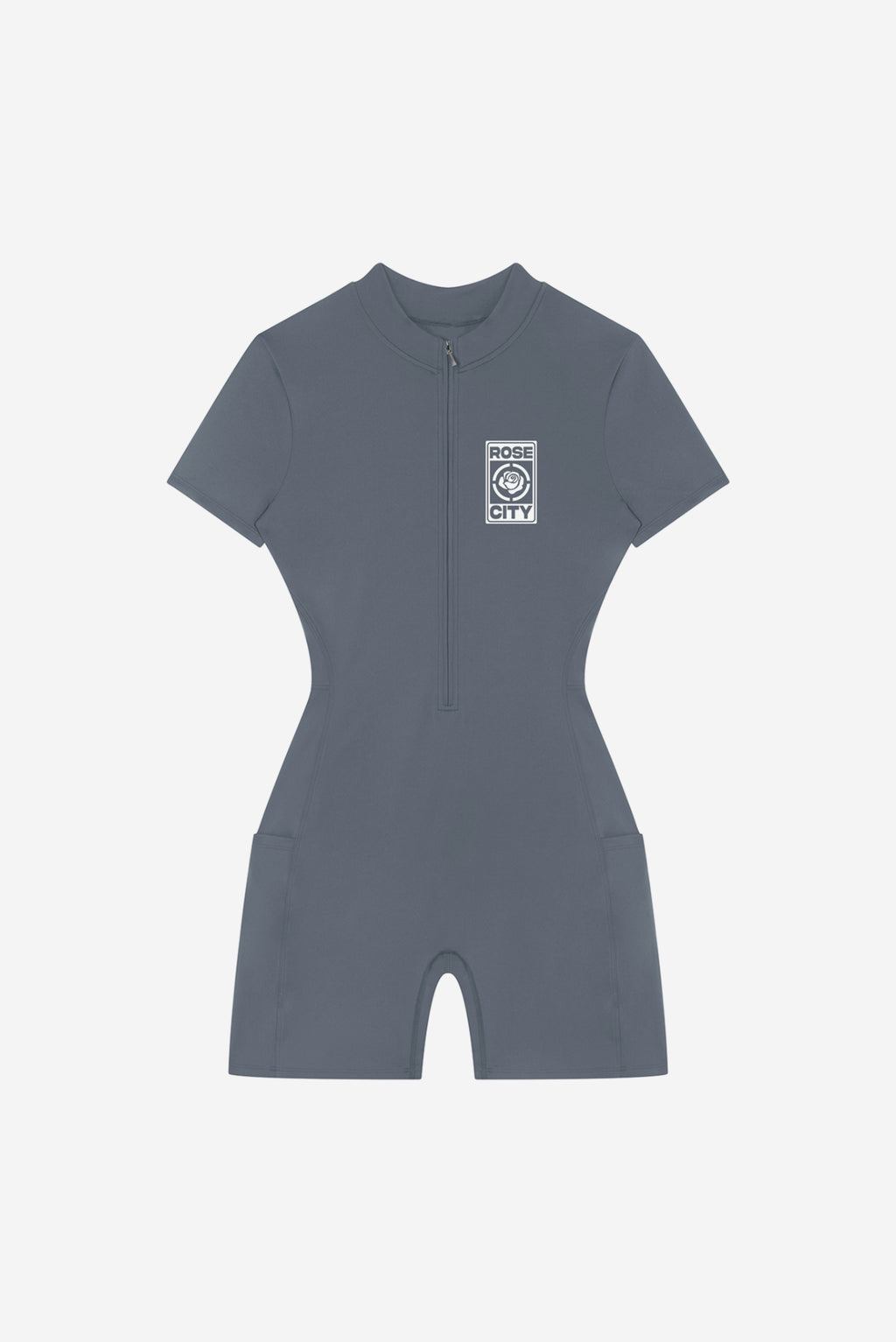 Rose City - Women's Performance Zip Romper (Grey)