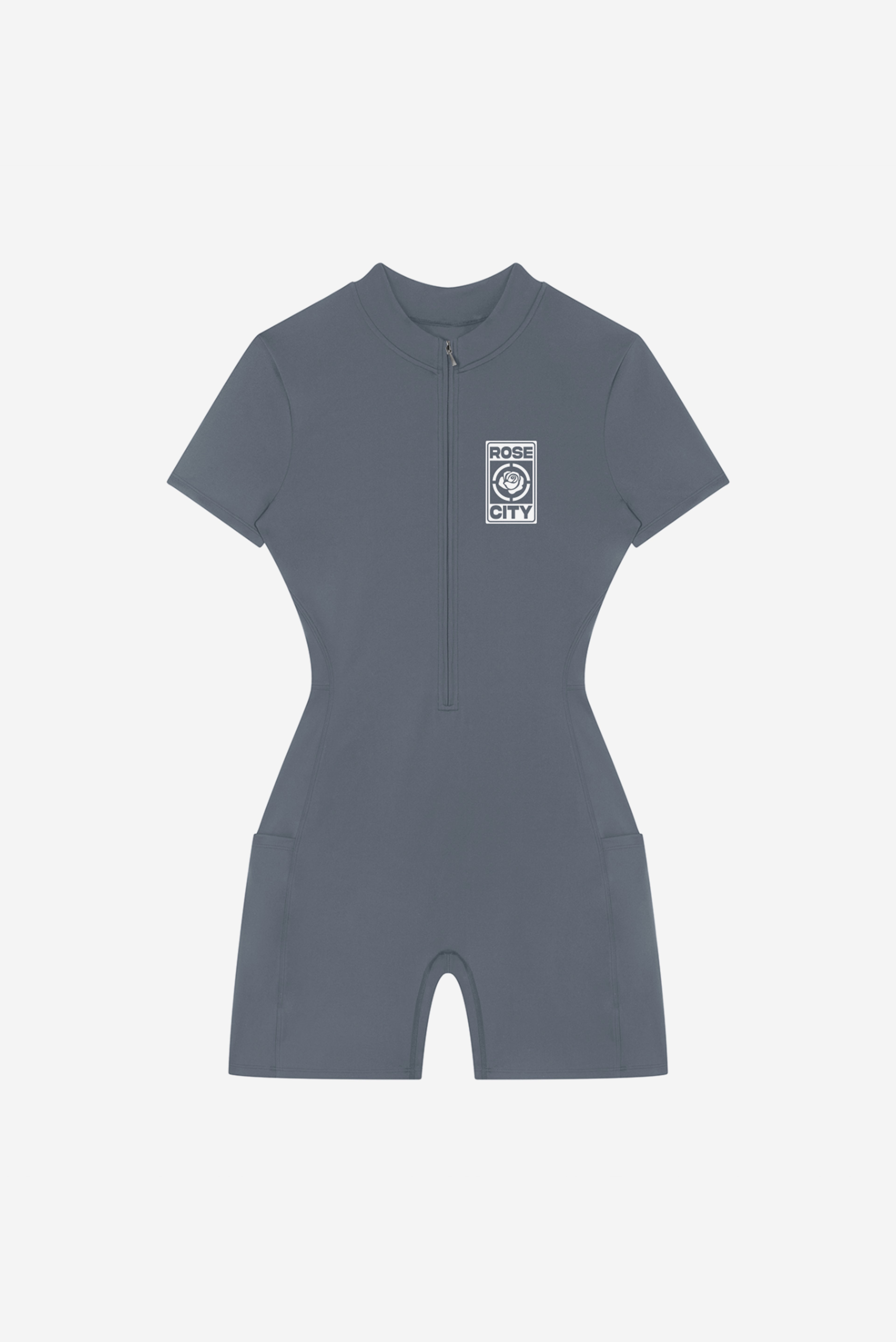 Rose City - Women's Performance Zip Romper (Grey)