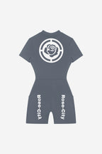 Rose City - Women's Performance Zip Romper (Grey)