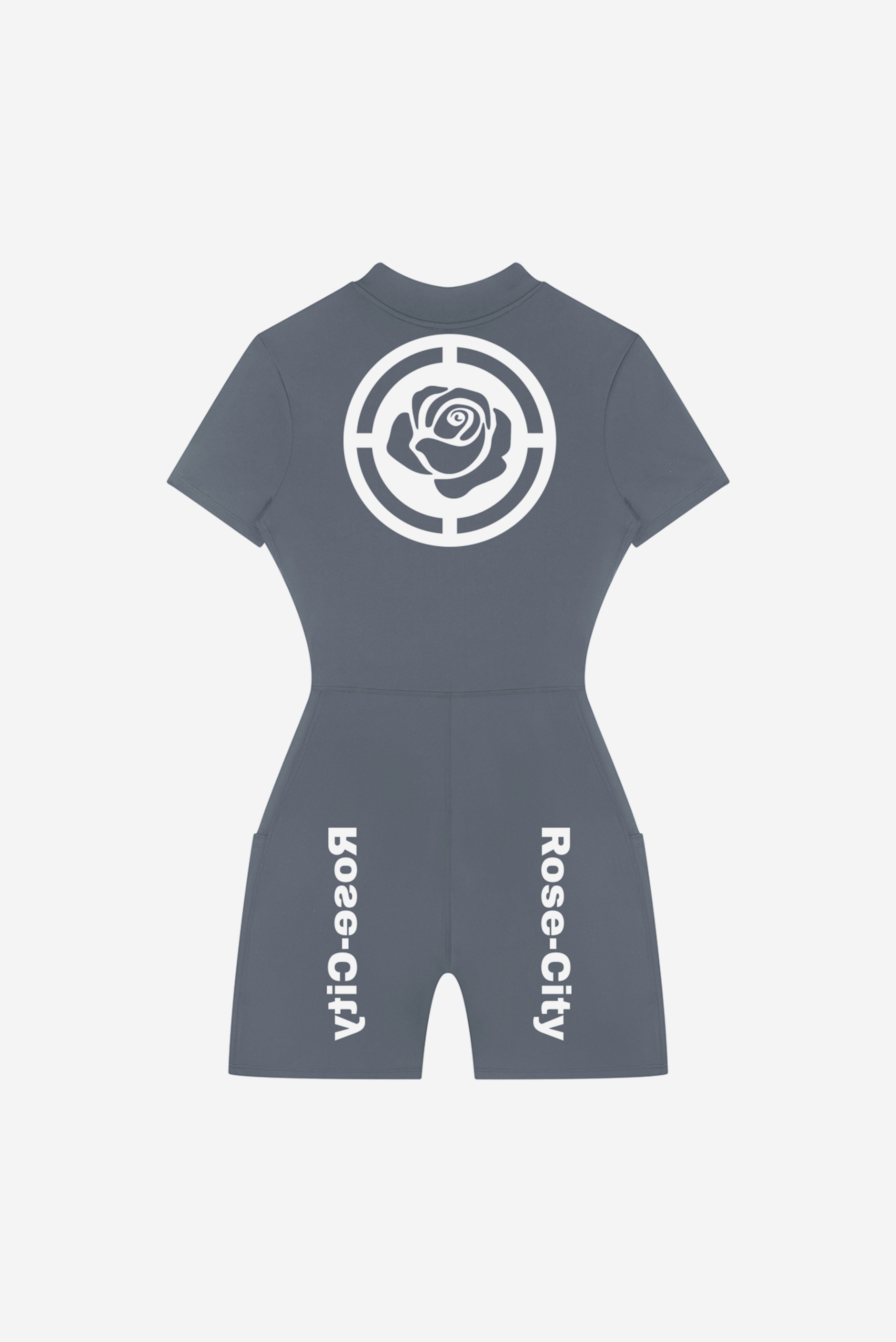 Rose City - Women's Performance Zip Romper (Grey)