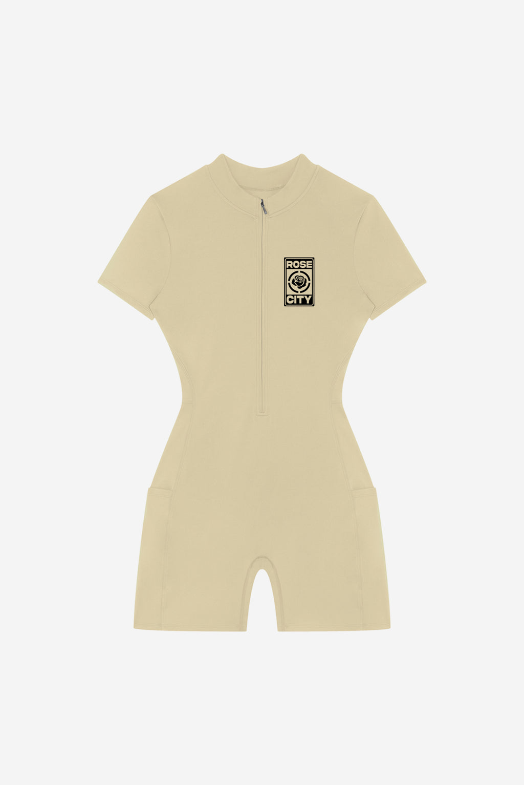 Rose City - Women's Performance Zip Romper (Cream)