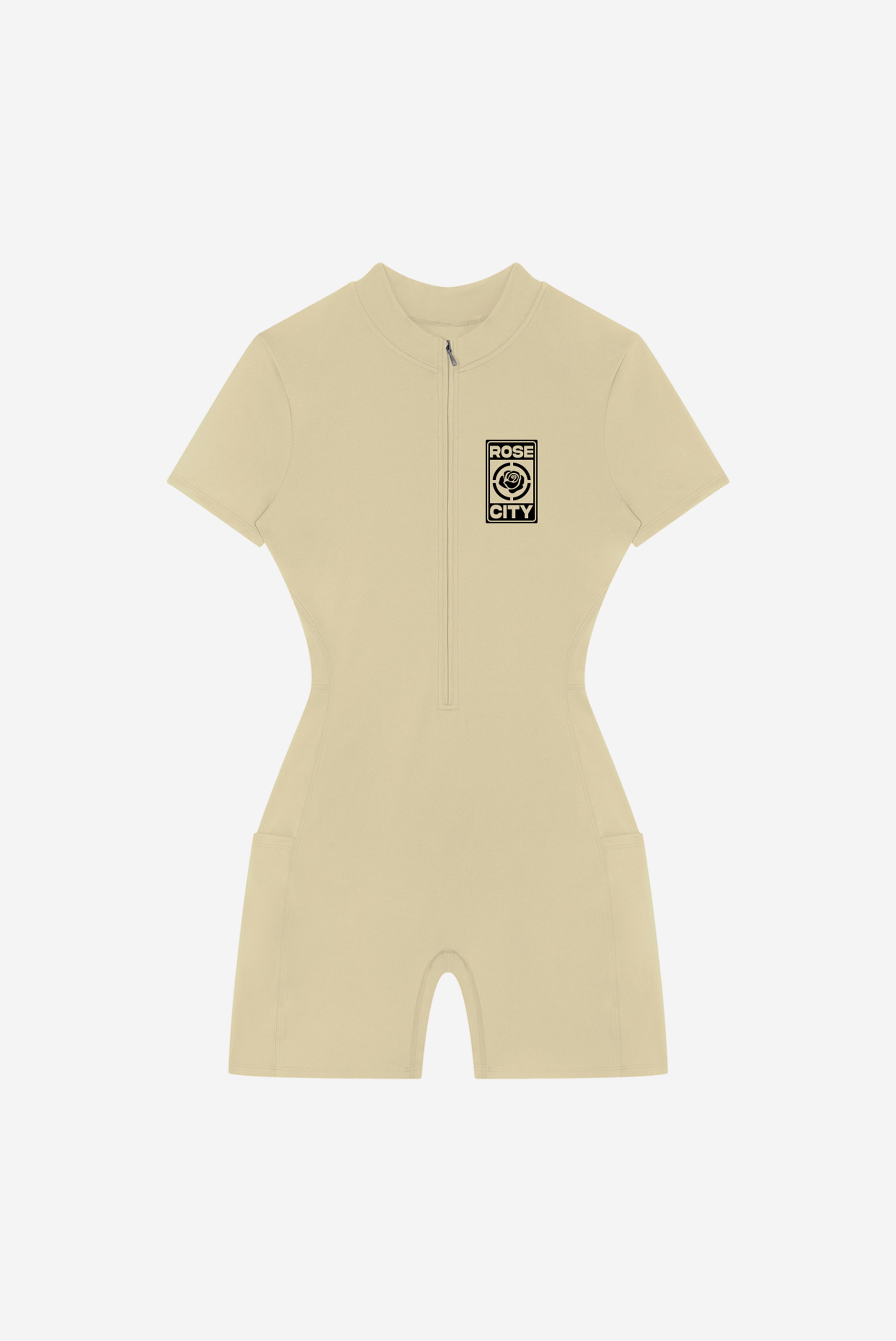 Rose City - Women's Performance Zip Romper (Cream)