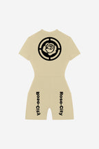 Rose City - Women's Performance Zip Romper (Cream)