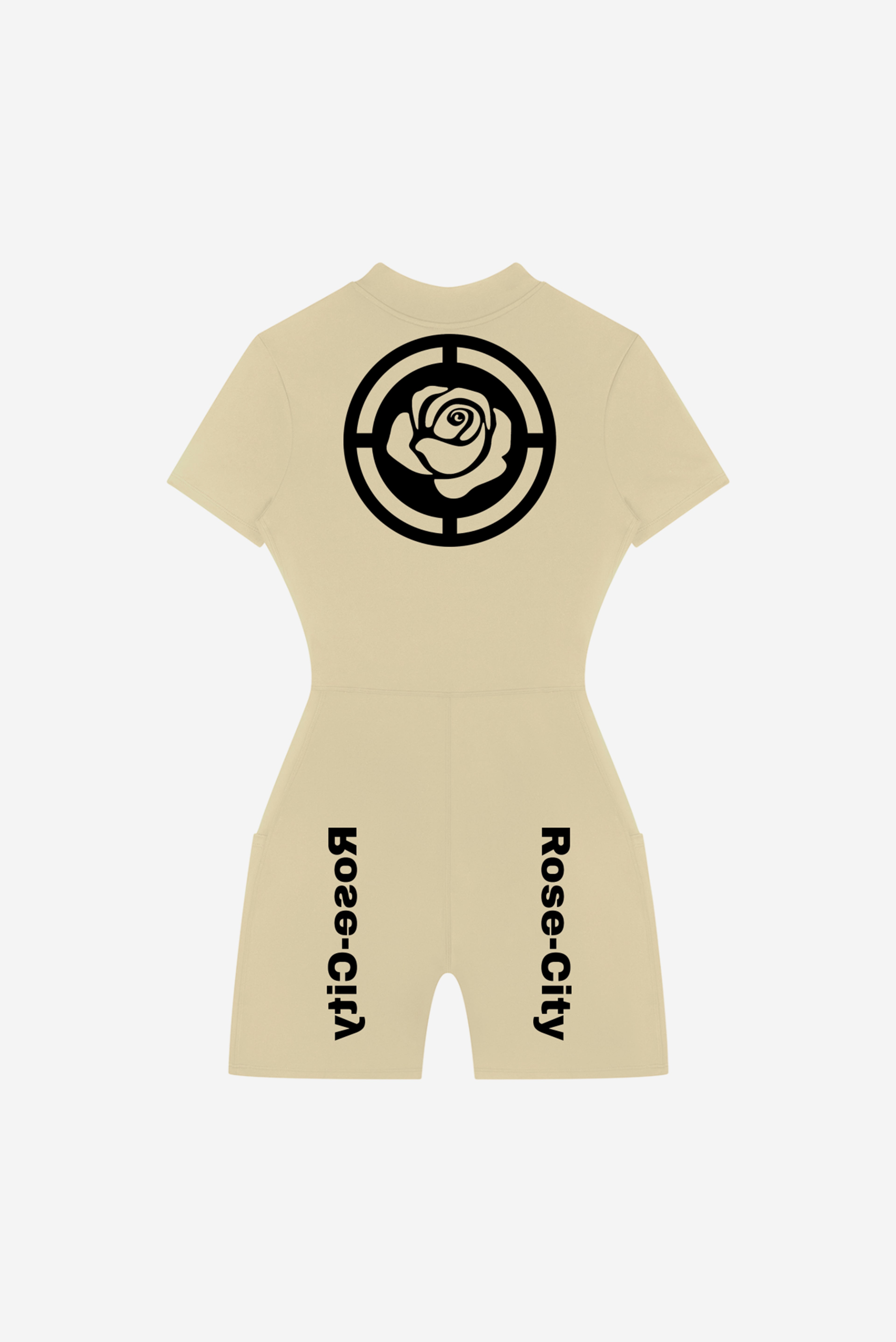 Rose City - Women's Performance Zip Romper (Cream)
