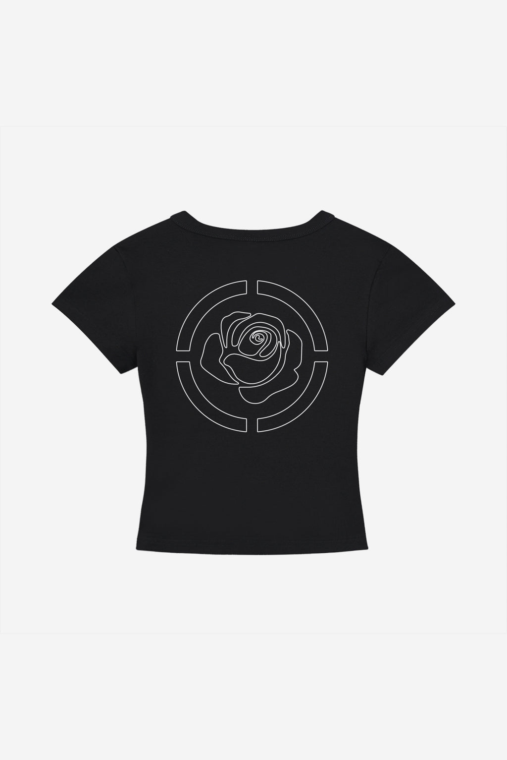 Rose City - Women's Cropped Body Con T-Shirt (Black)