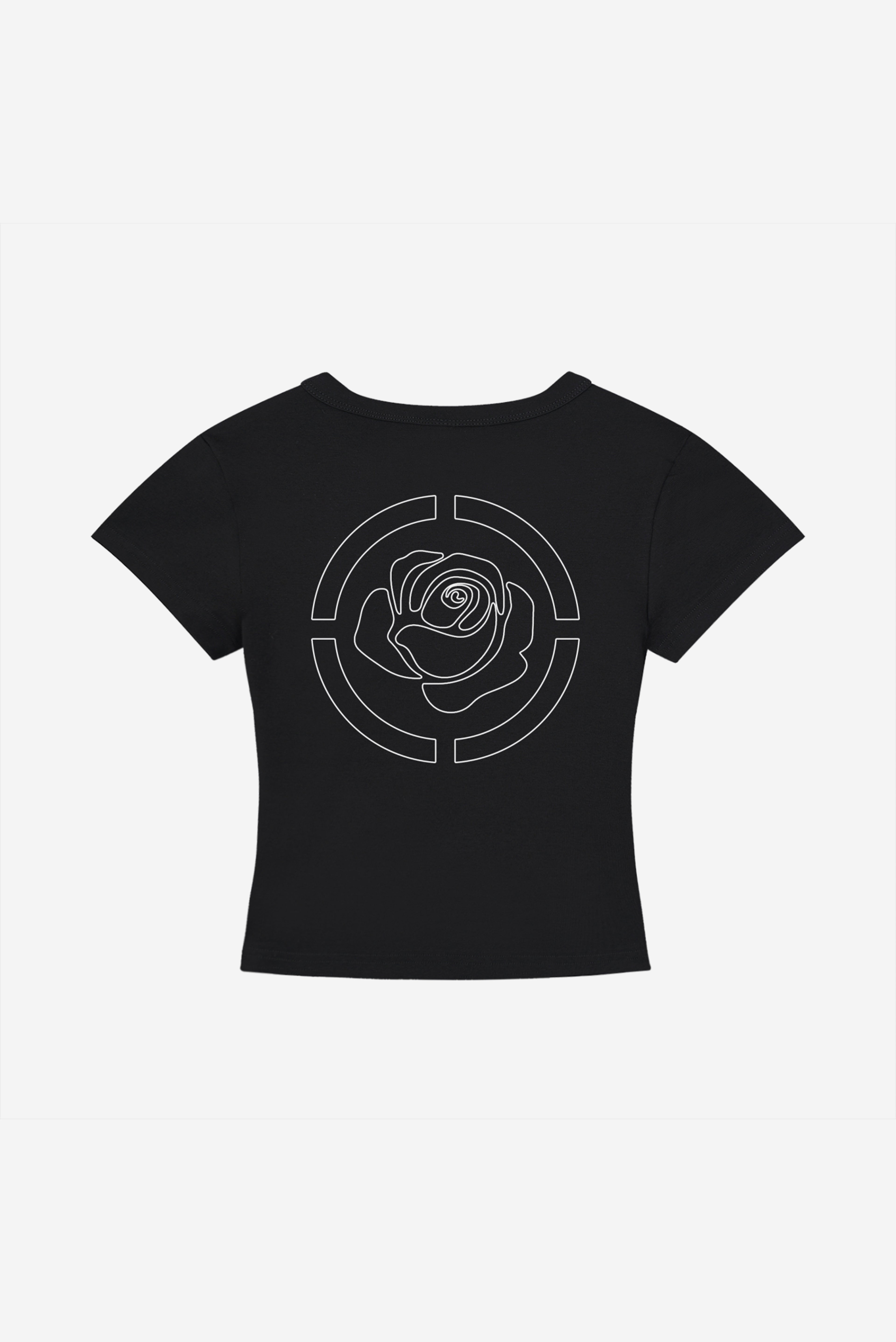 Rose City - Women's Cropped Body Con T-Shirt (Black)