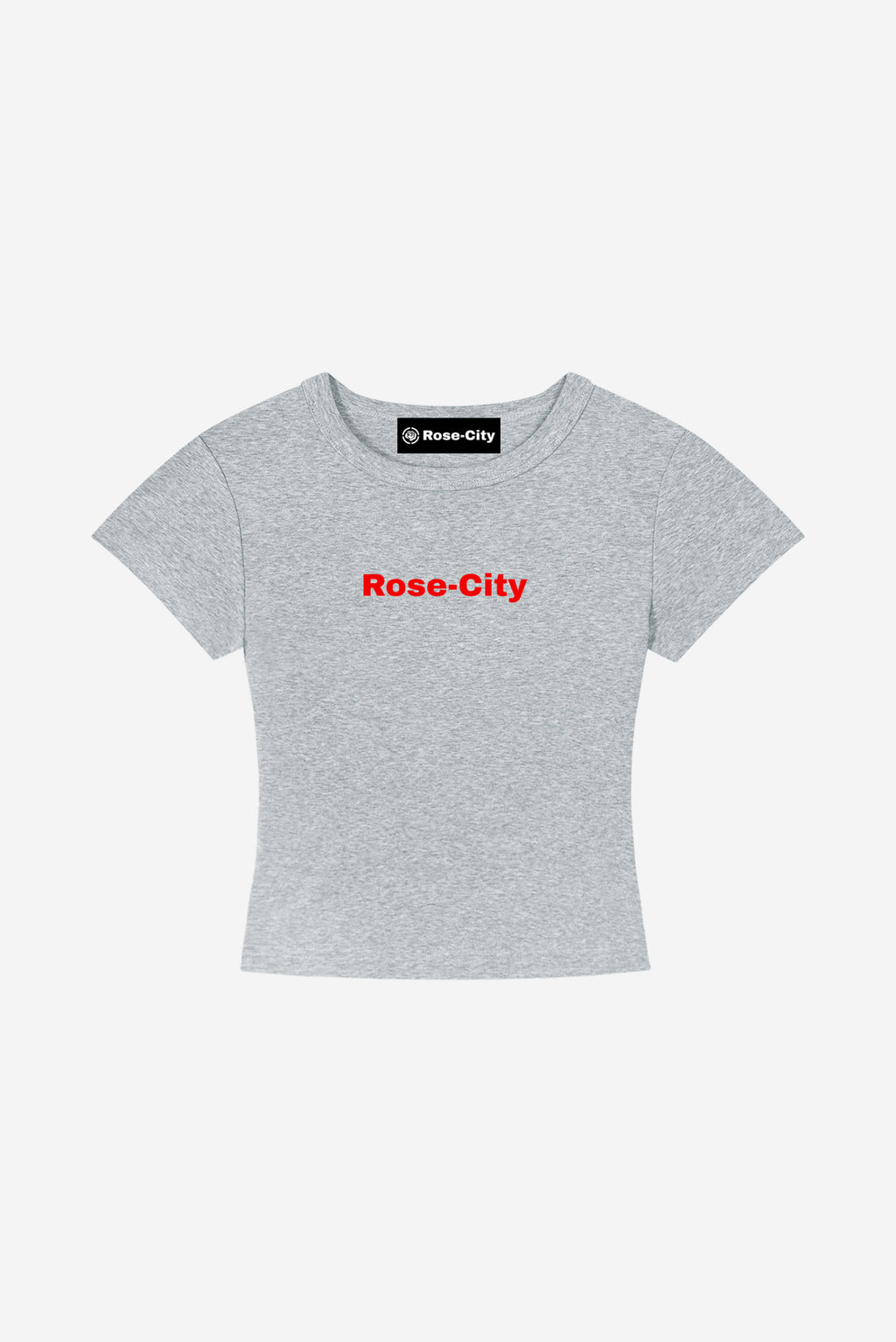 Rose City - Women's Cropped Body Con T-Shirt (Heather Grey)