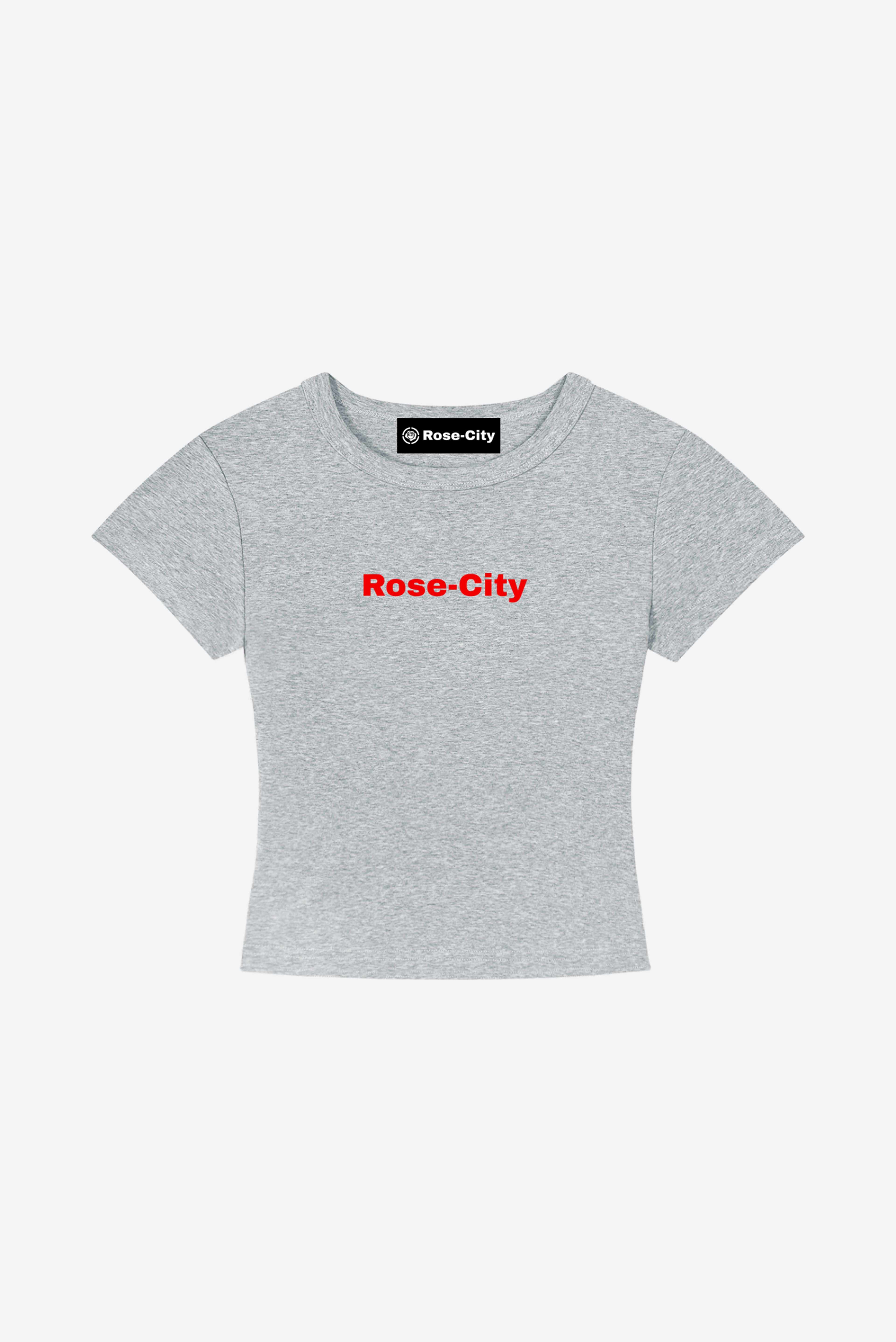 Rose City - Women's Cropped Body Con T-Shirt (Heather Grey)