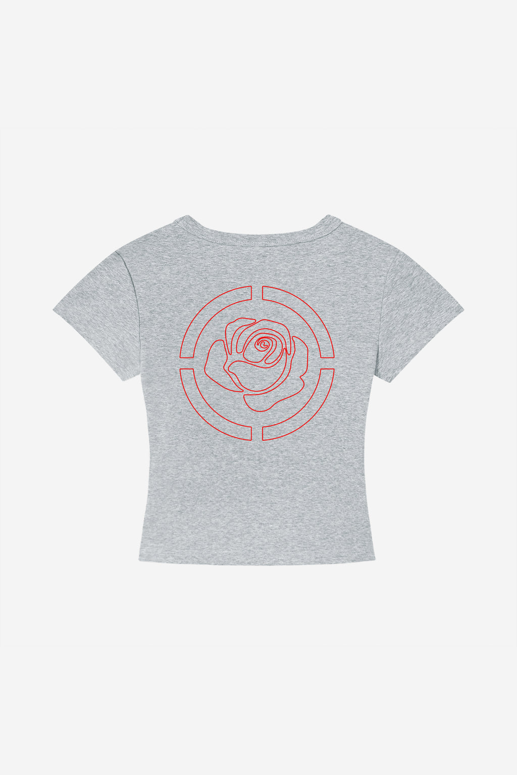 Rose City - Women's Cropped Body Con T-Shirt (Heather Grey)