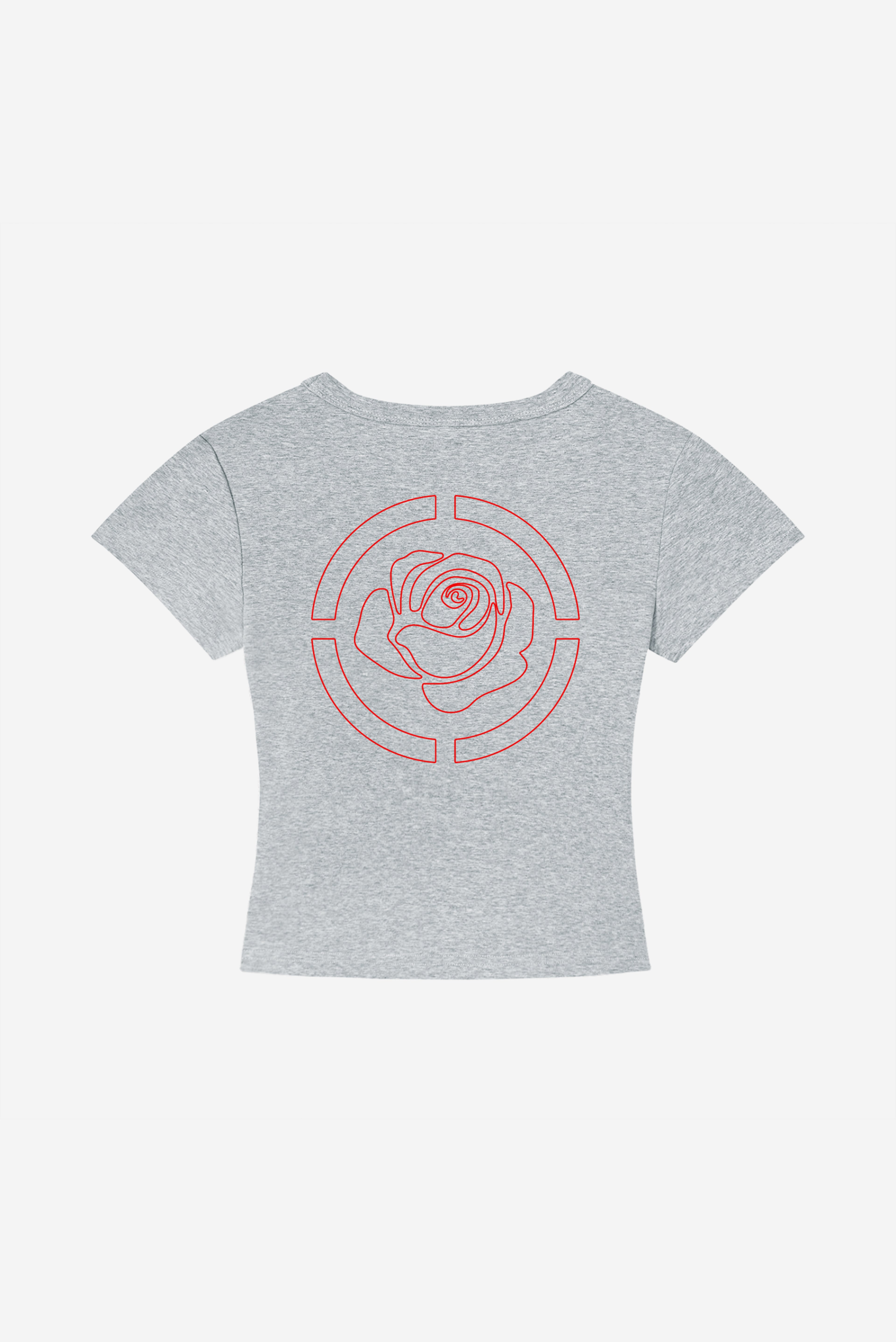 Rose City - Women's Cropped Body Con T-Shirt (Heather Grey)