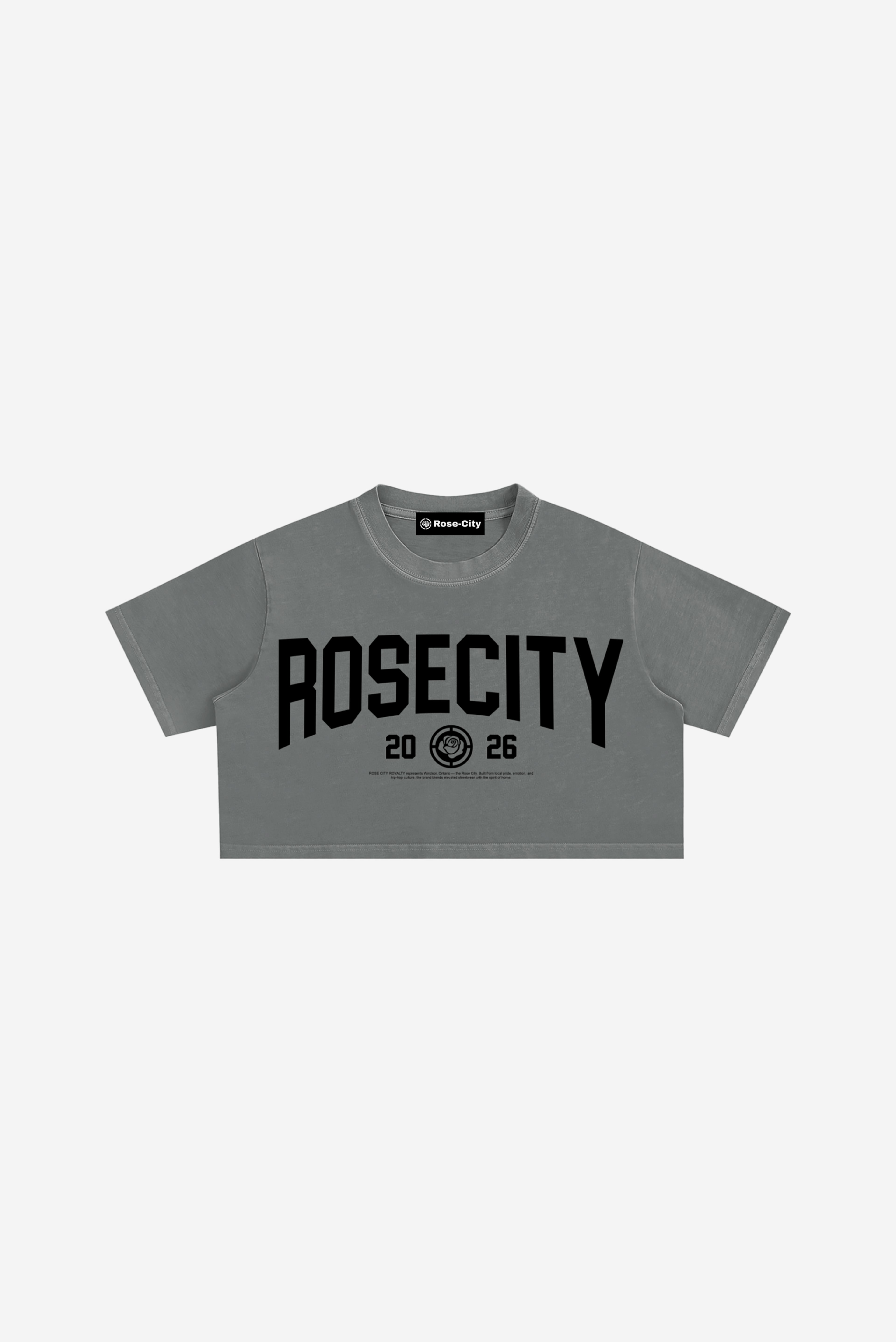 RC State - Snow Washed Crop Top (Ash Grey)