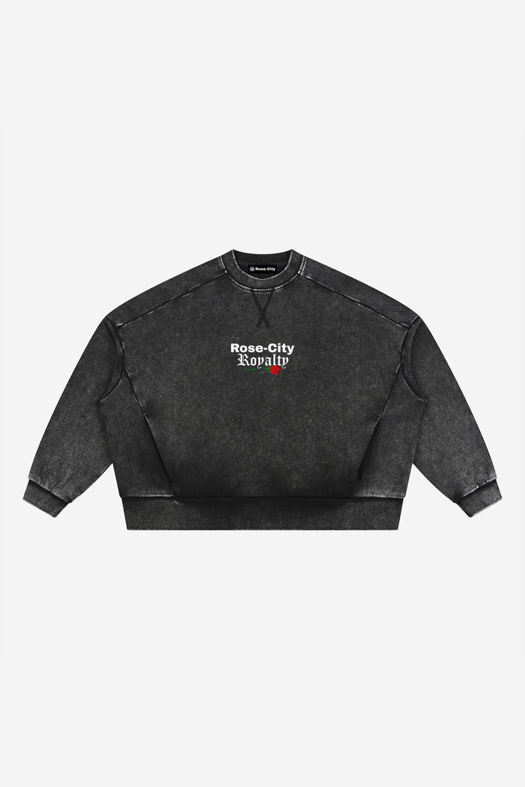 Rose City - Mineral Wash Boxy Sweatshirt (Black)
