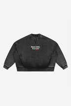 Rose City - Mineral Wash Boxy Sweatshirt (Black)
