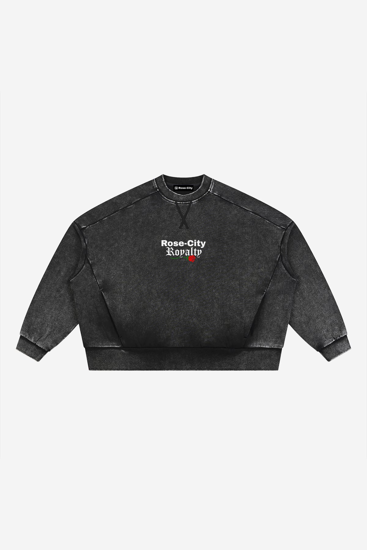 Rose City - Mineral Wash Boxy Sweatshirt (Black)