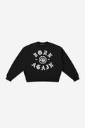 Born Again - Boxy Fleece Crewneck Sweatshirt (Black)